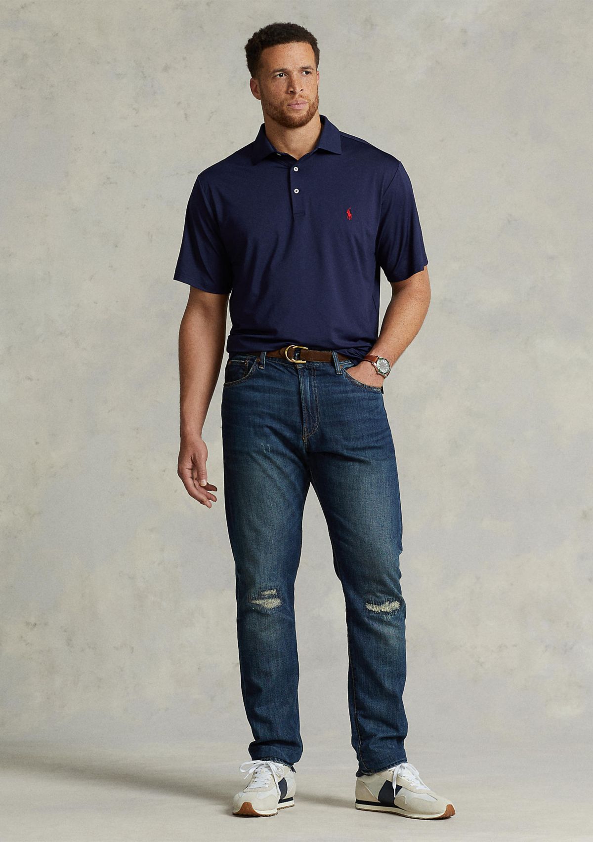 Big & Tall Performance Stretch Jersey Polo Shirt