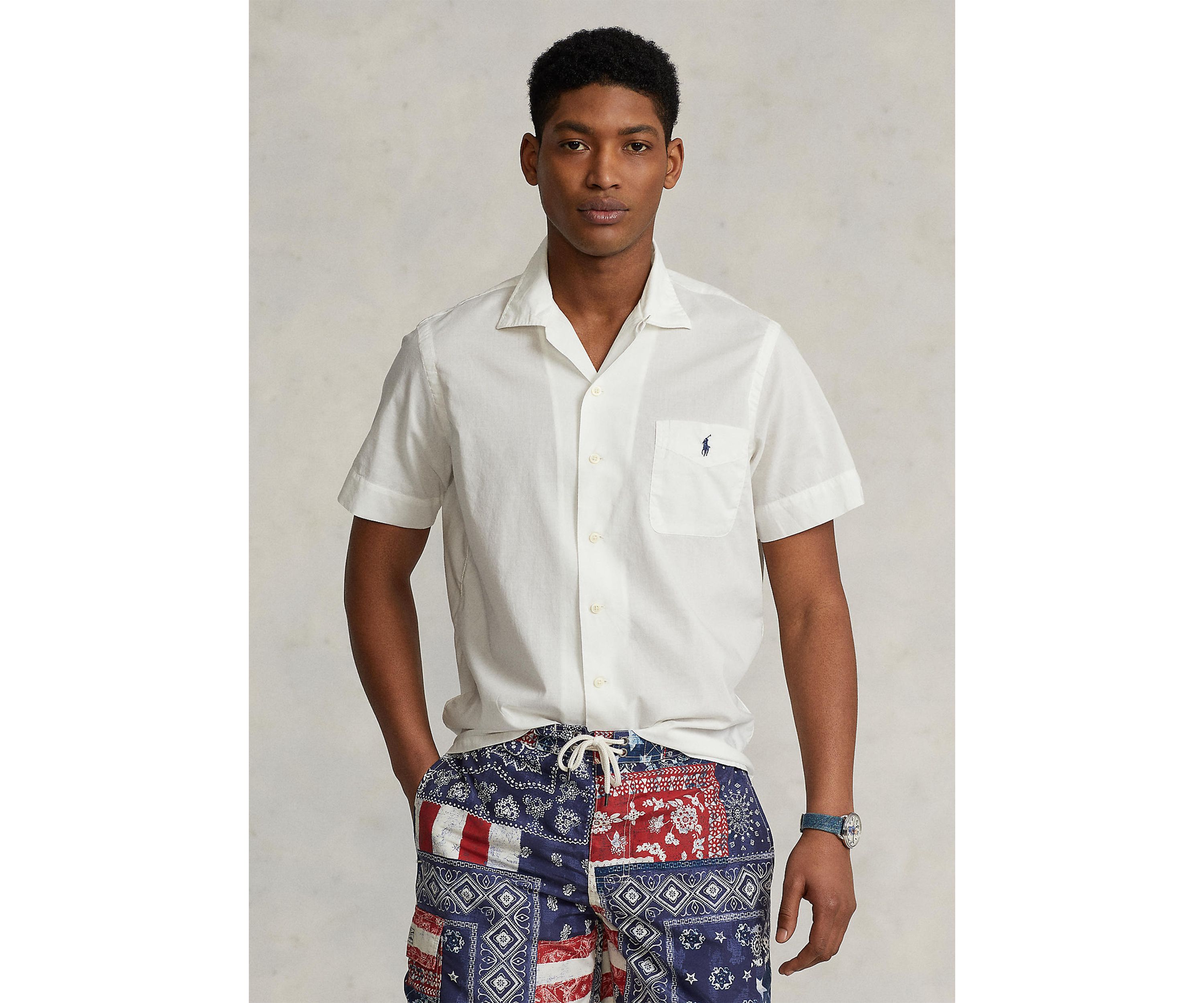 Classic Fit Woven Camp Shirt