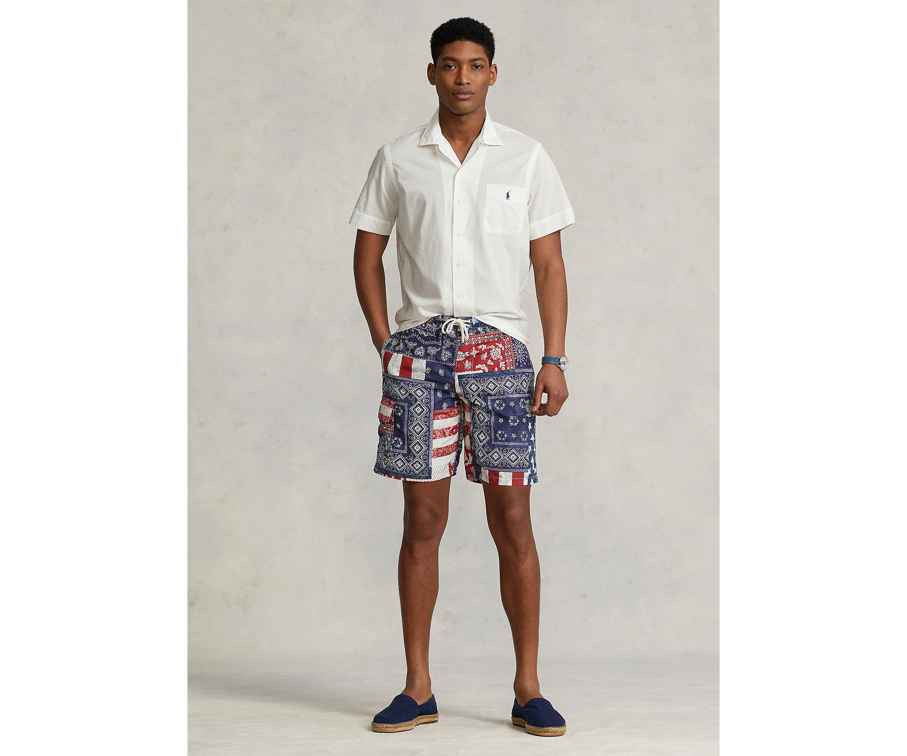 Classic Fit Woven Camp Shirt