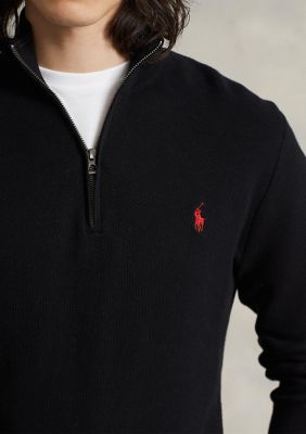 Polo Ralph Lauren Mesh Knit Cotton Quarter Zip Sweater | belk