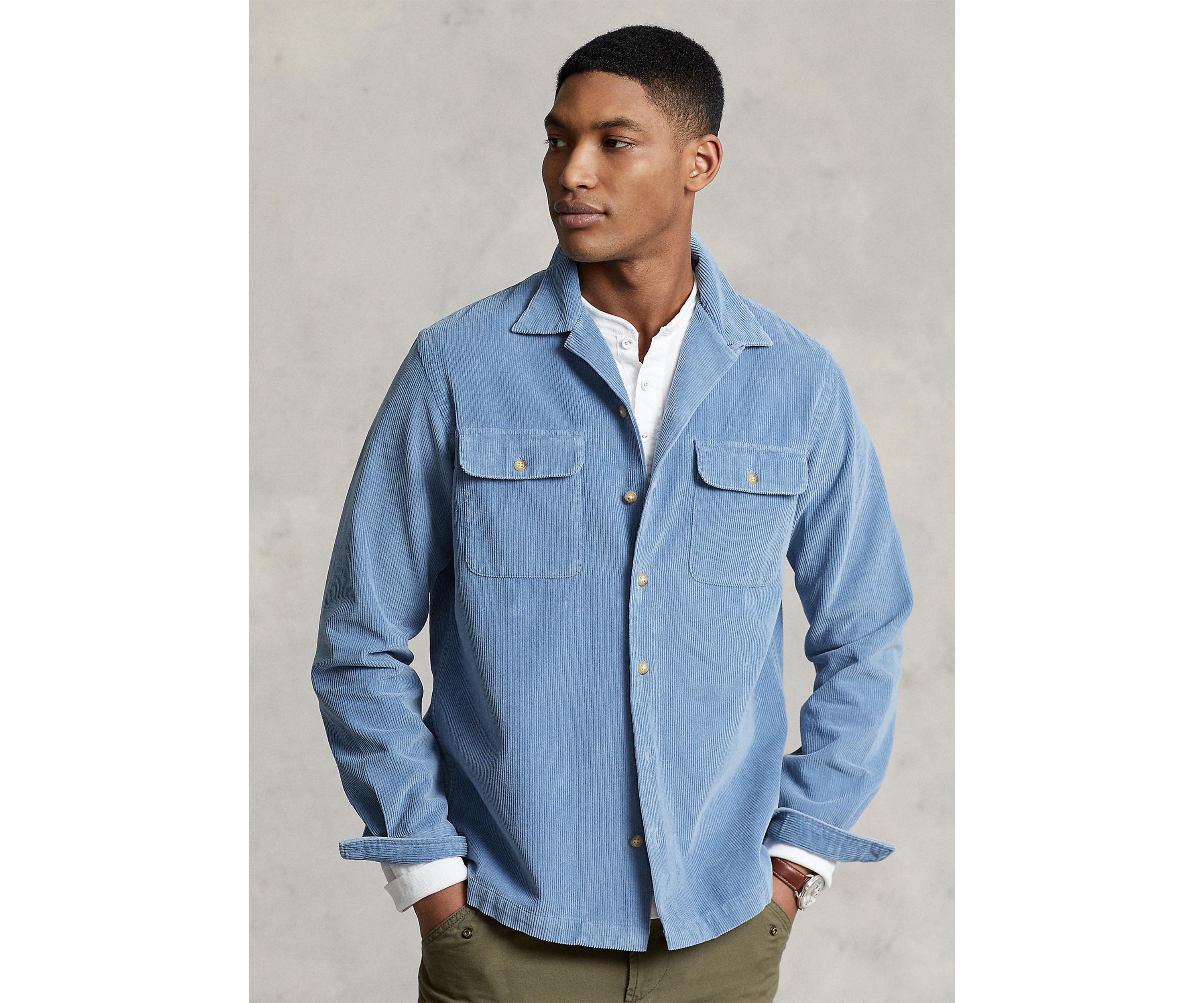 Classic Fit Corduroy Camp Shirt