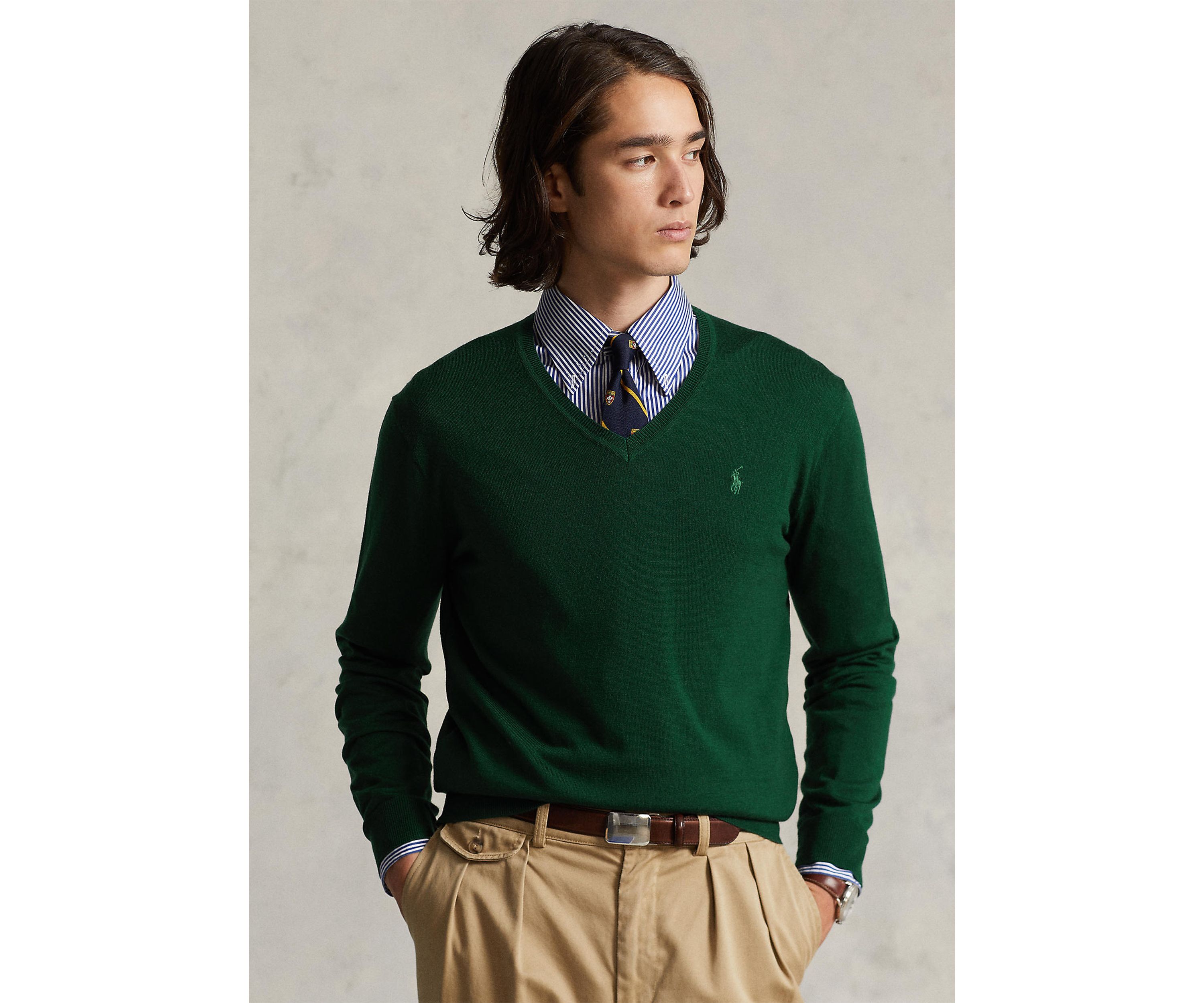 Washable Wool V-Neck Sweater