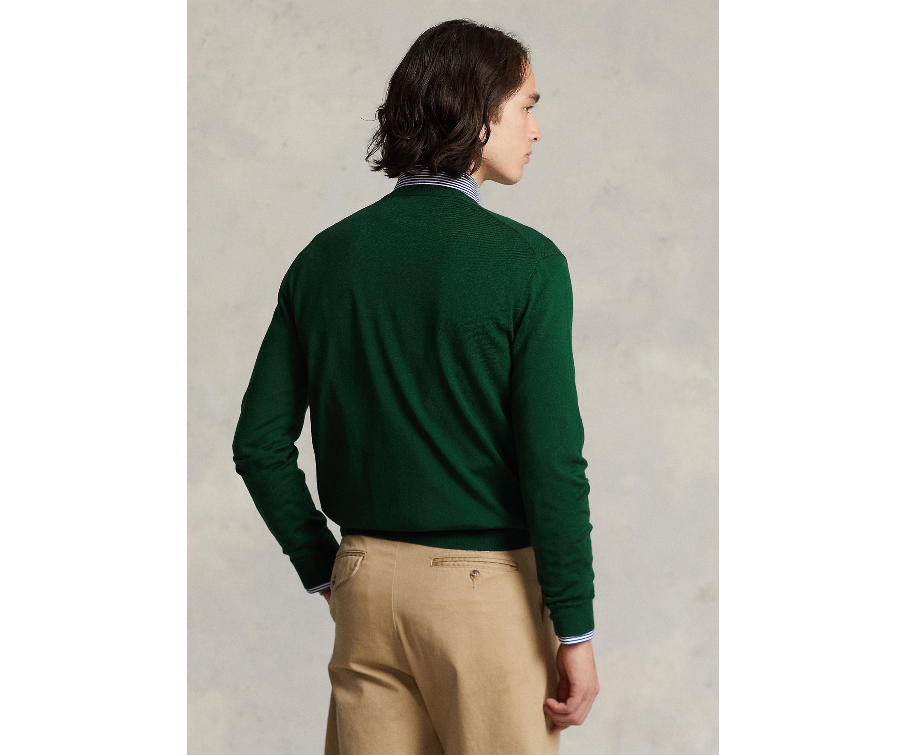 Washable Wool V-Neck Sweater