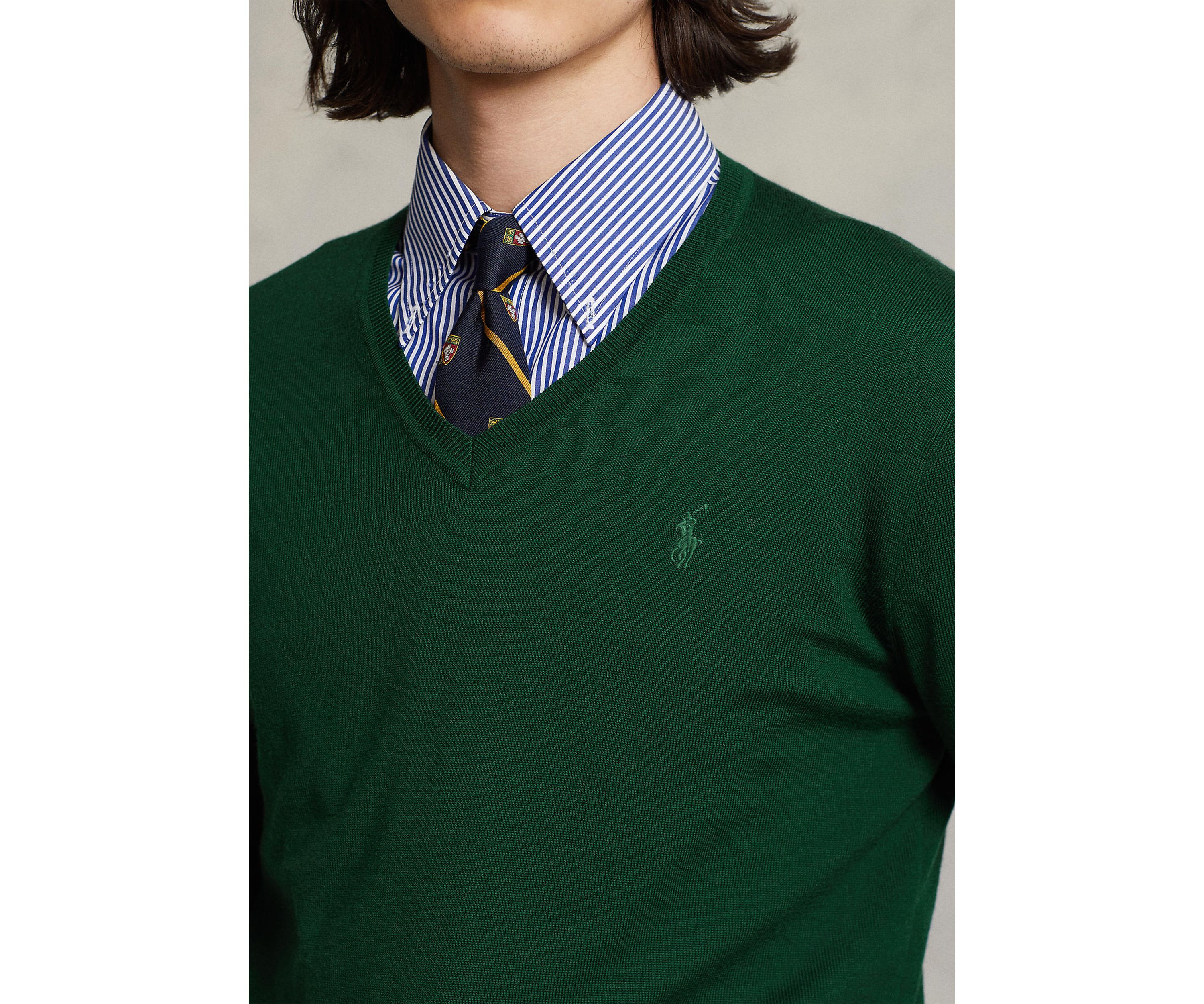 Washable Wool V-Neck Sweater