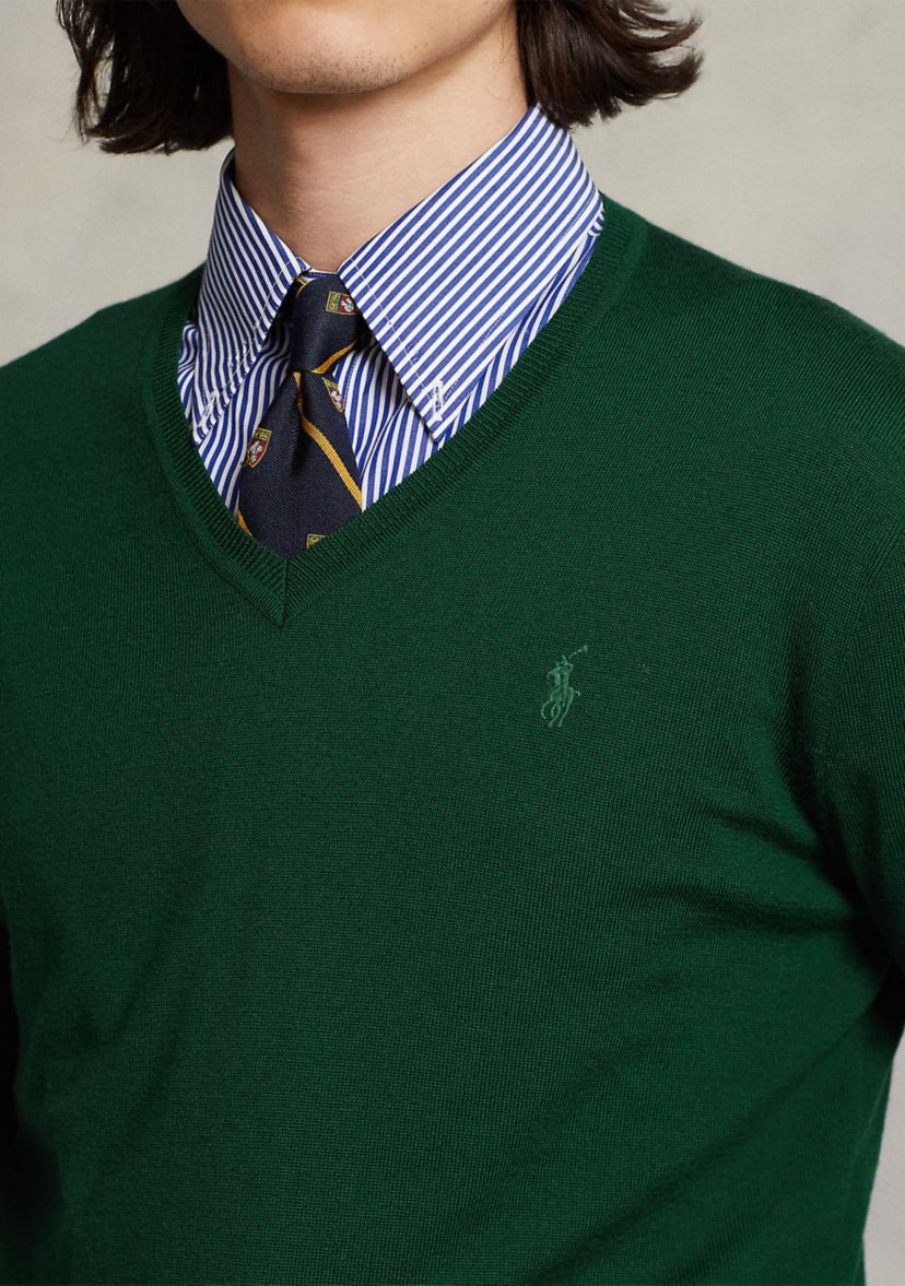 Washable Wool V-Neck Sweater