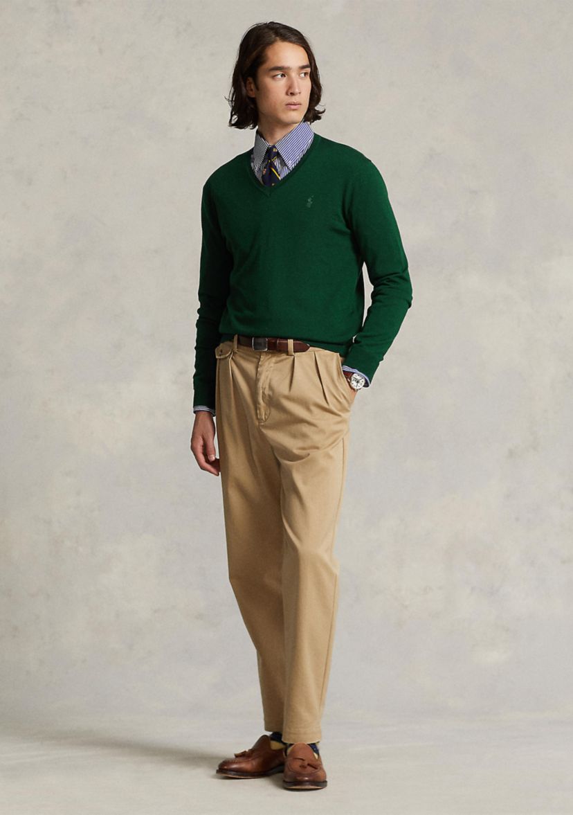 Washable Wool V-Neck Sweater