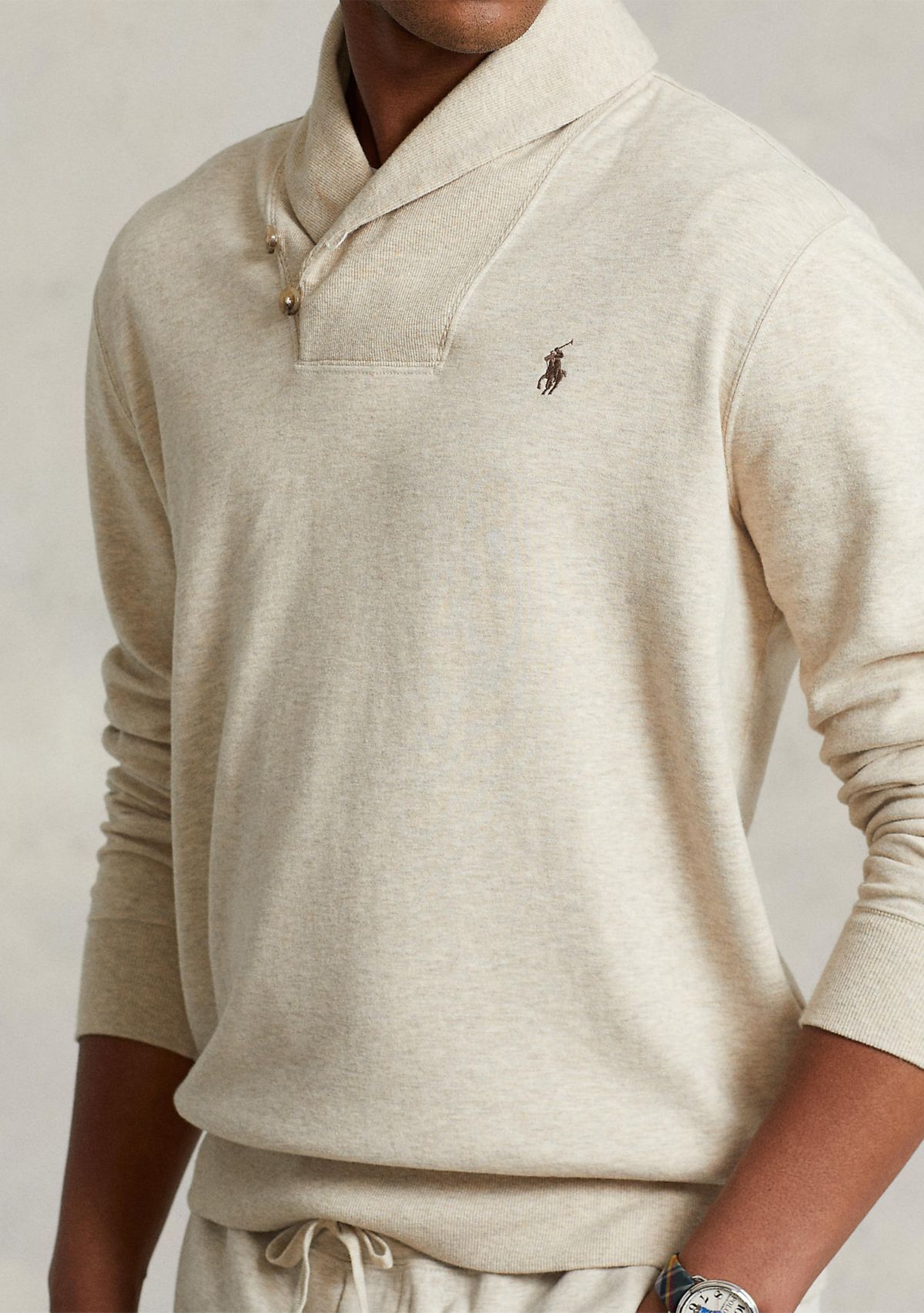 Luxury Jersey Shawl-Collar Pullover