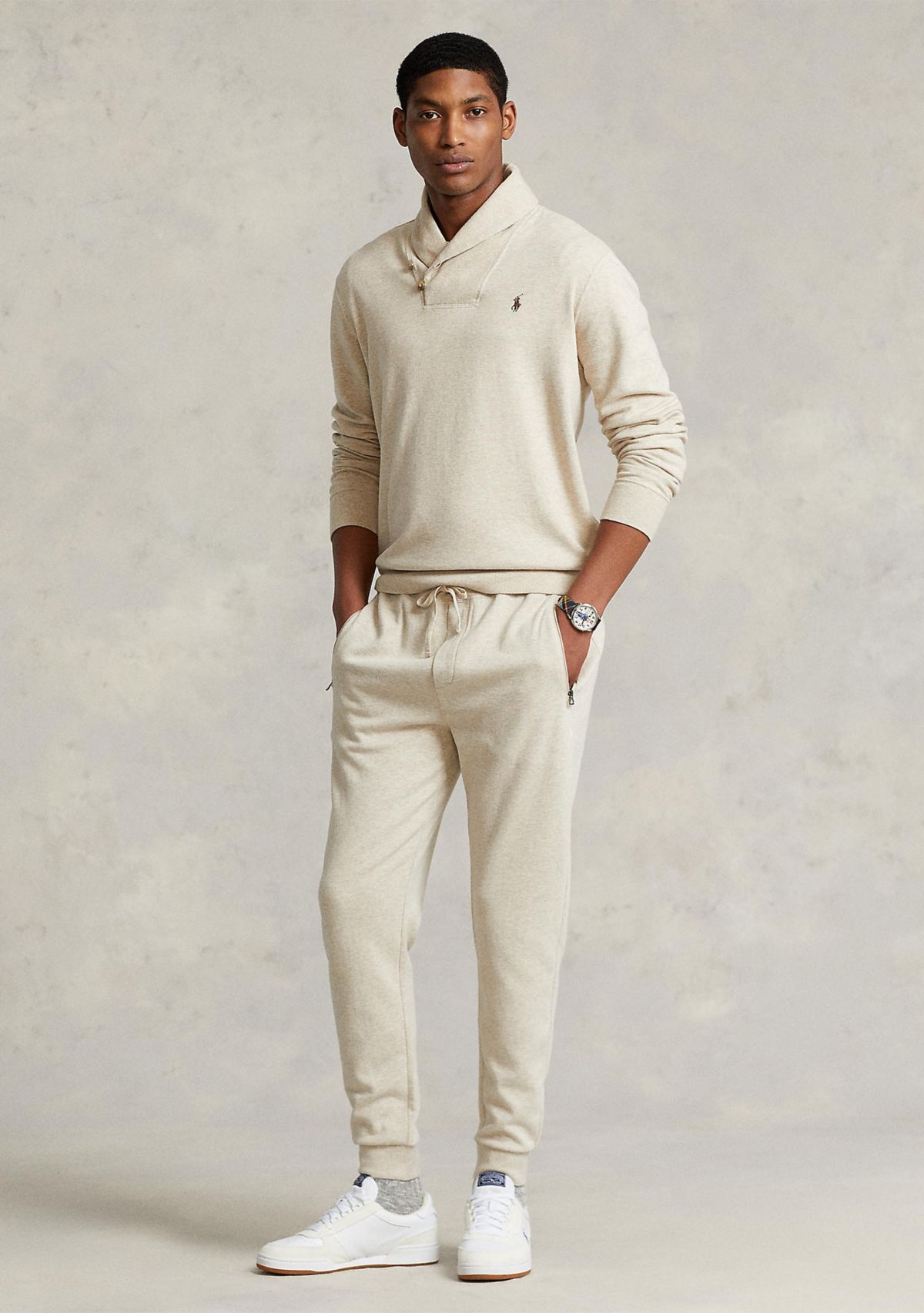 Luxury Jersey Shawl-Collar Pullover