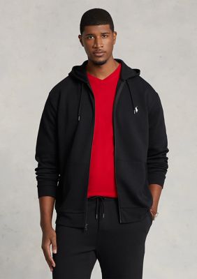 Polo Ralph Lauren Men's Big & Tall Double Knit Tech Hoodie, Black, 2XL Long