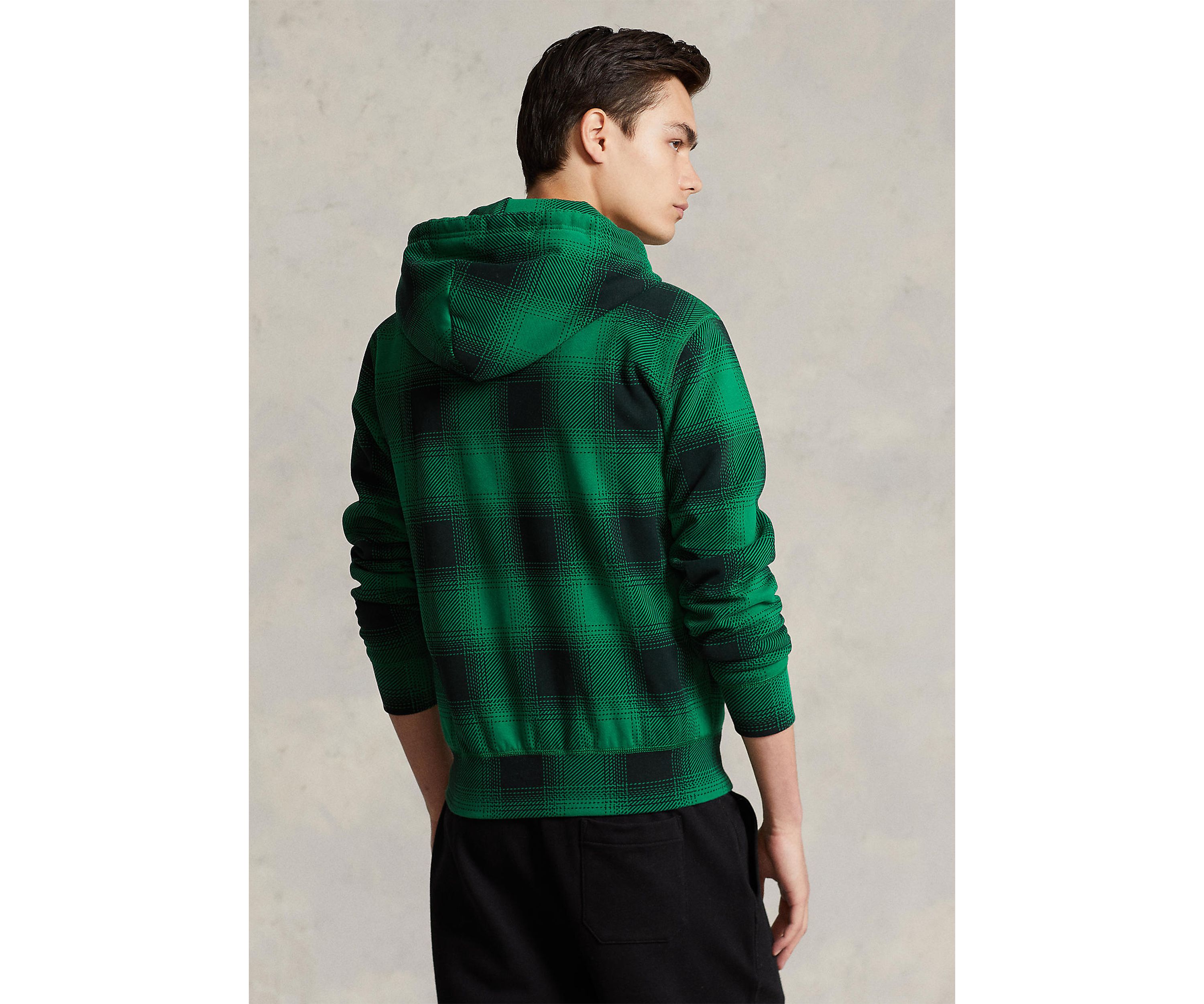 Plaid Pile Fleece Full Zip Hoodie