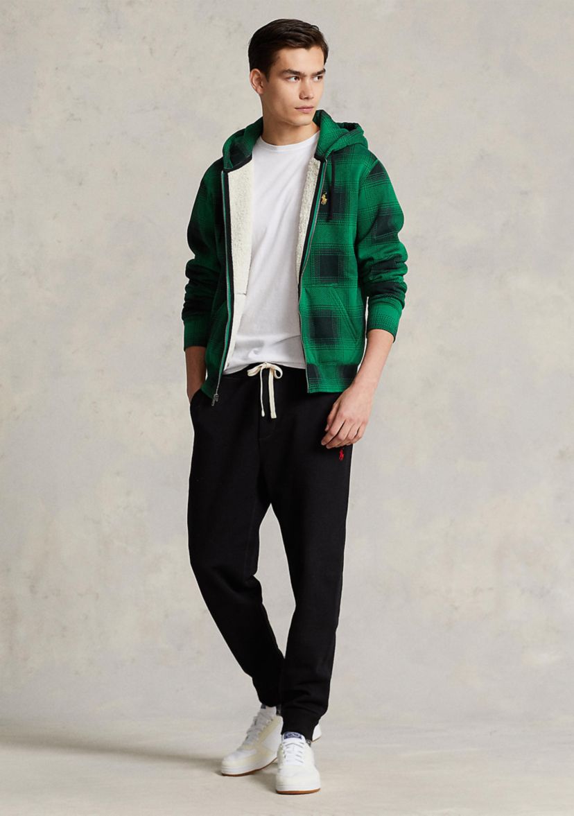 Plaid Pile Fleece Full Zip Hoodie