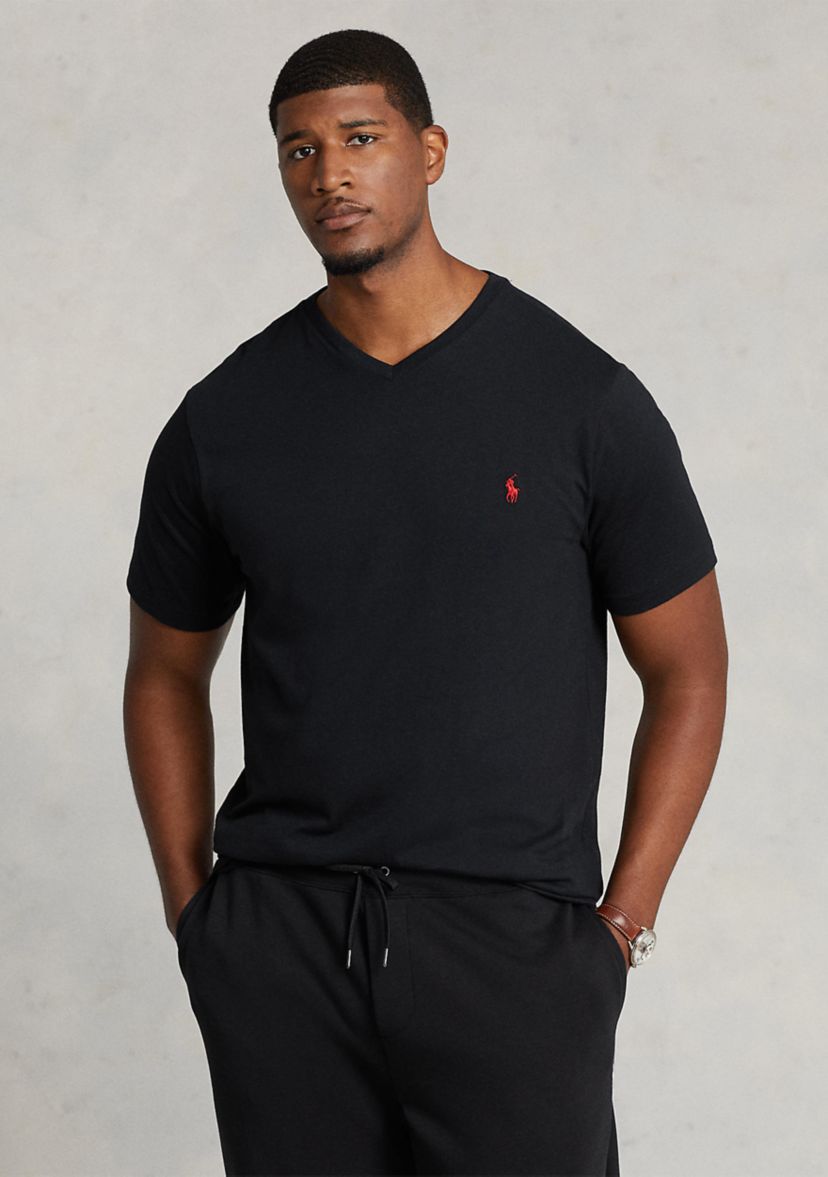 Big & Tall Cotton Jersey V-Neck T-Shirt