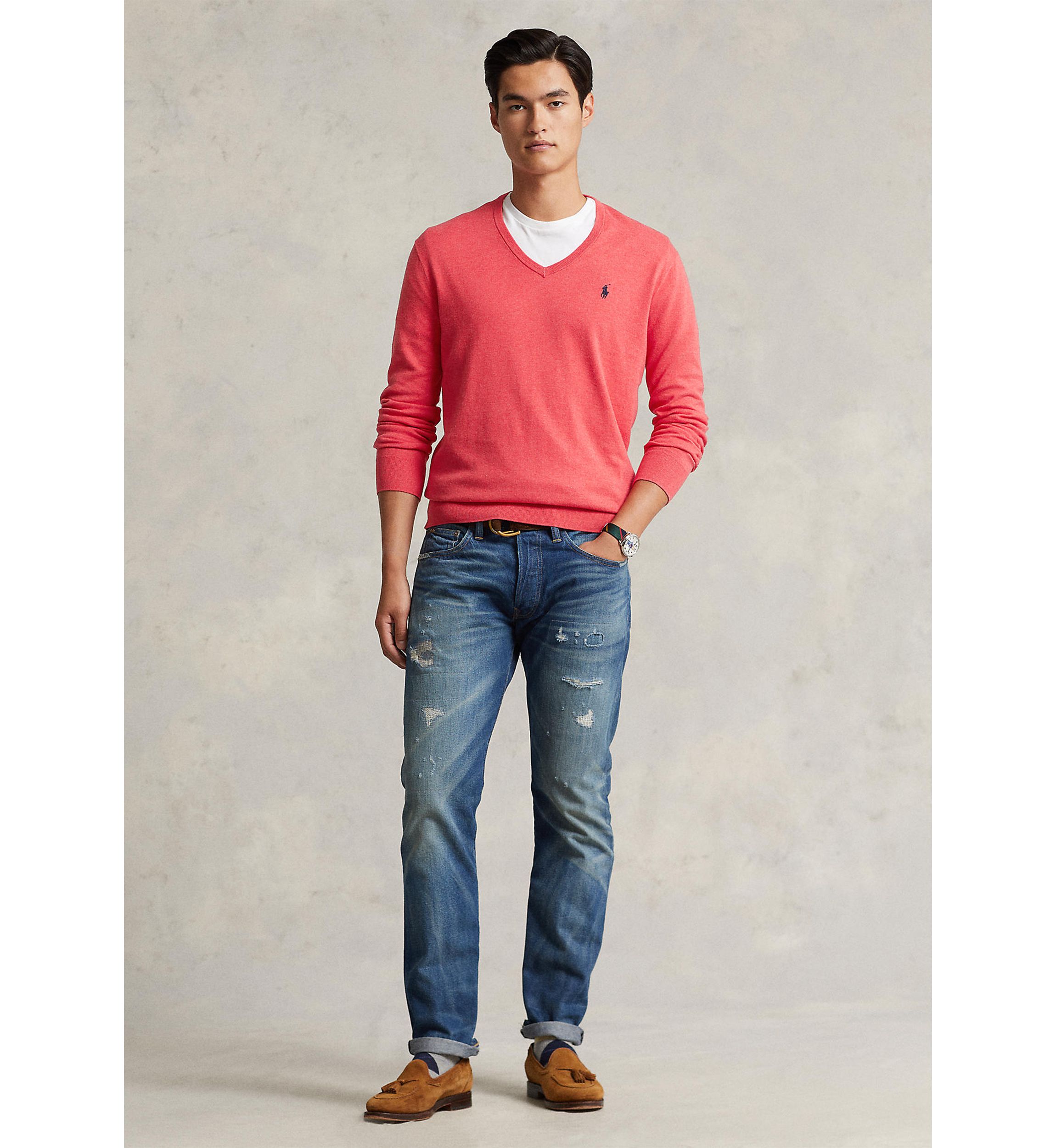 Cotton V-Neck Sweater