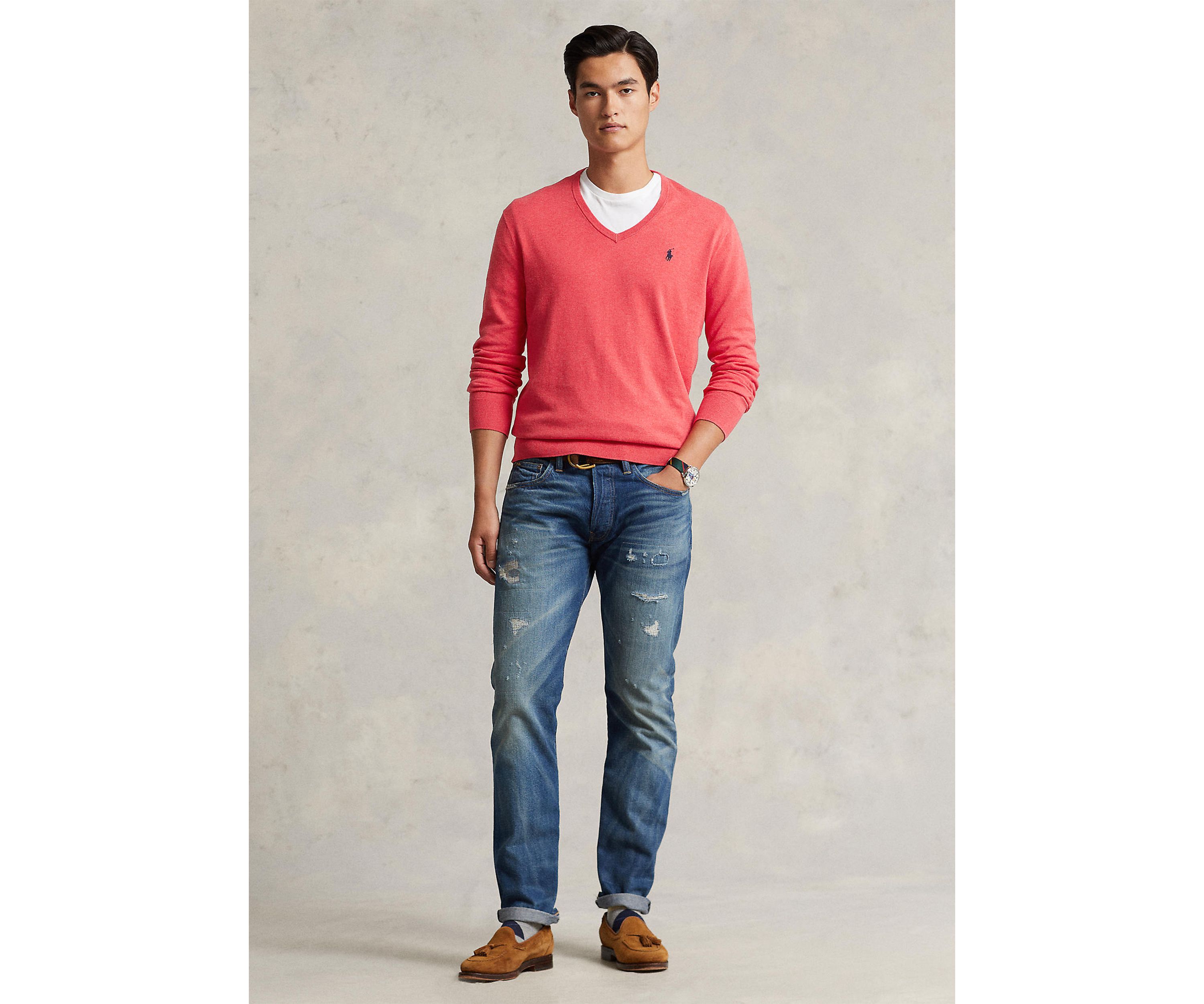Cotton V-Neck Sweater