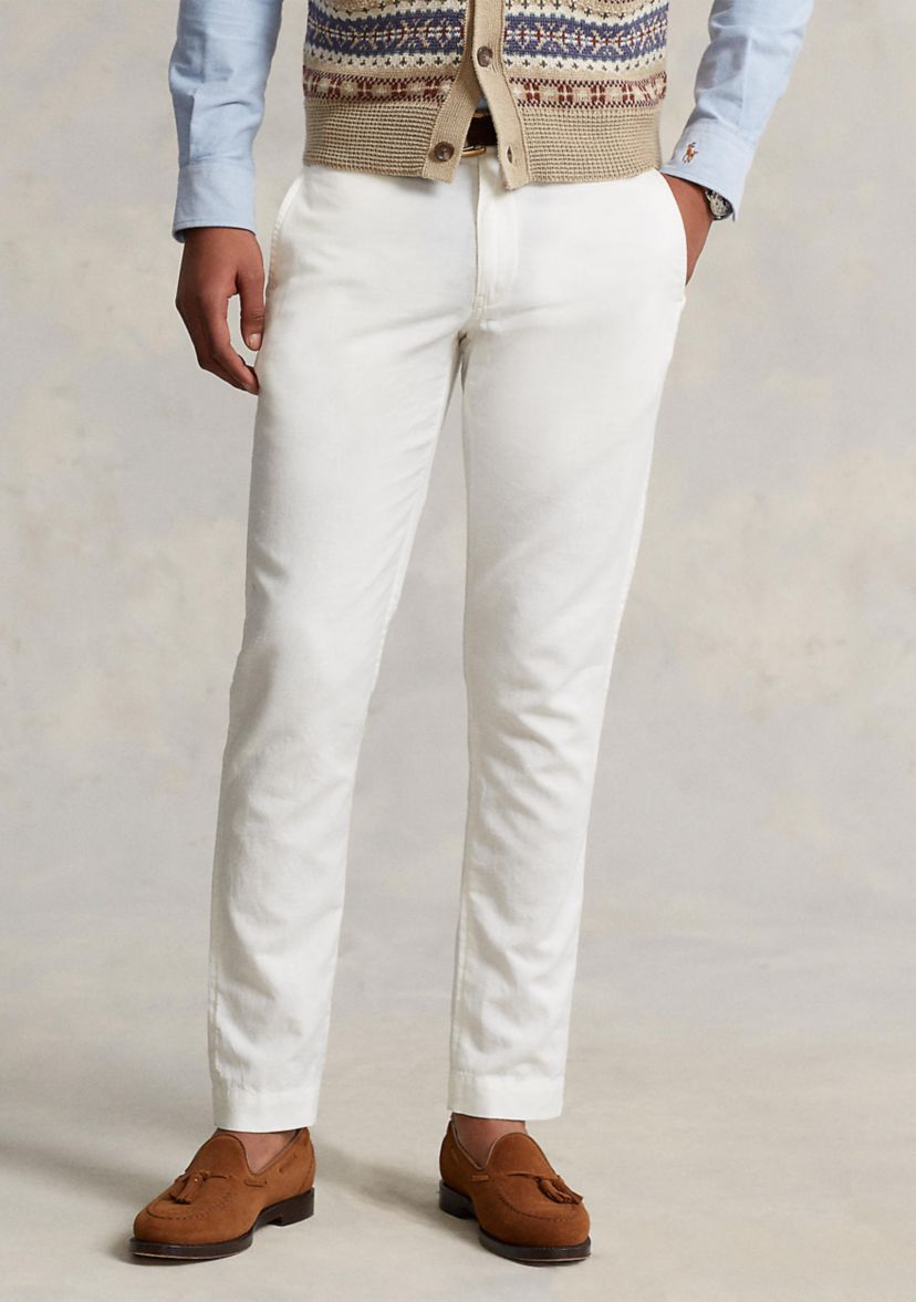 Straight Fit Linen-Cotton Pants