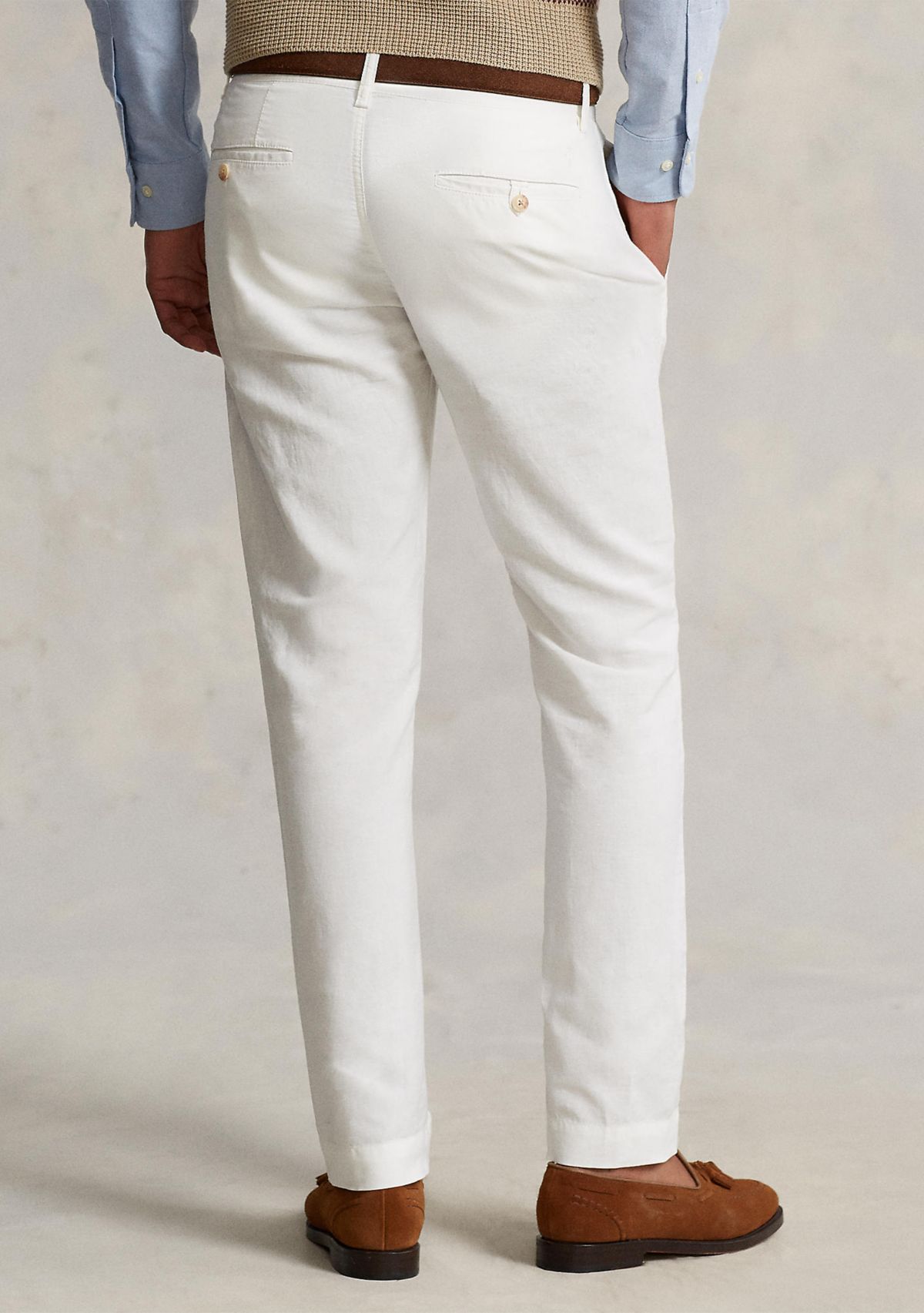 Straight Fit Linen-Cotton Pants