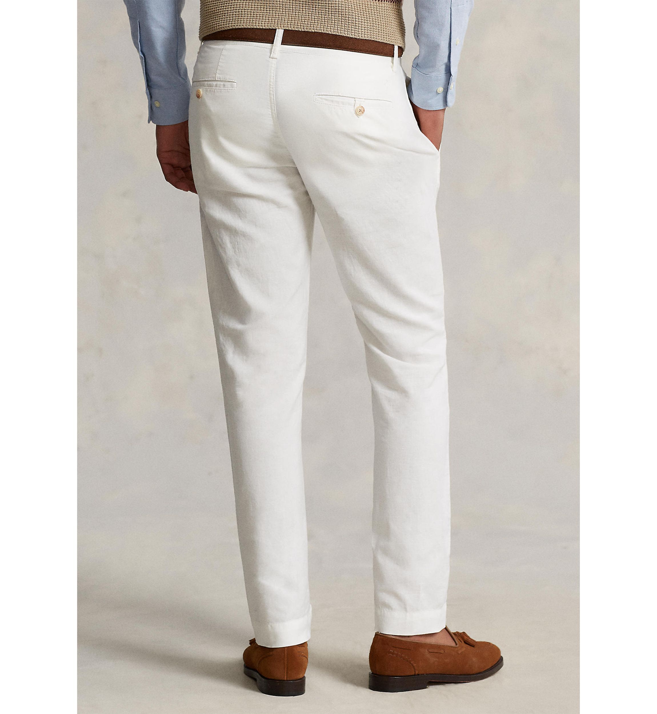 Straight Fit Linen-Cotton Pants