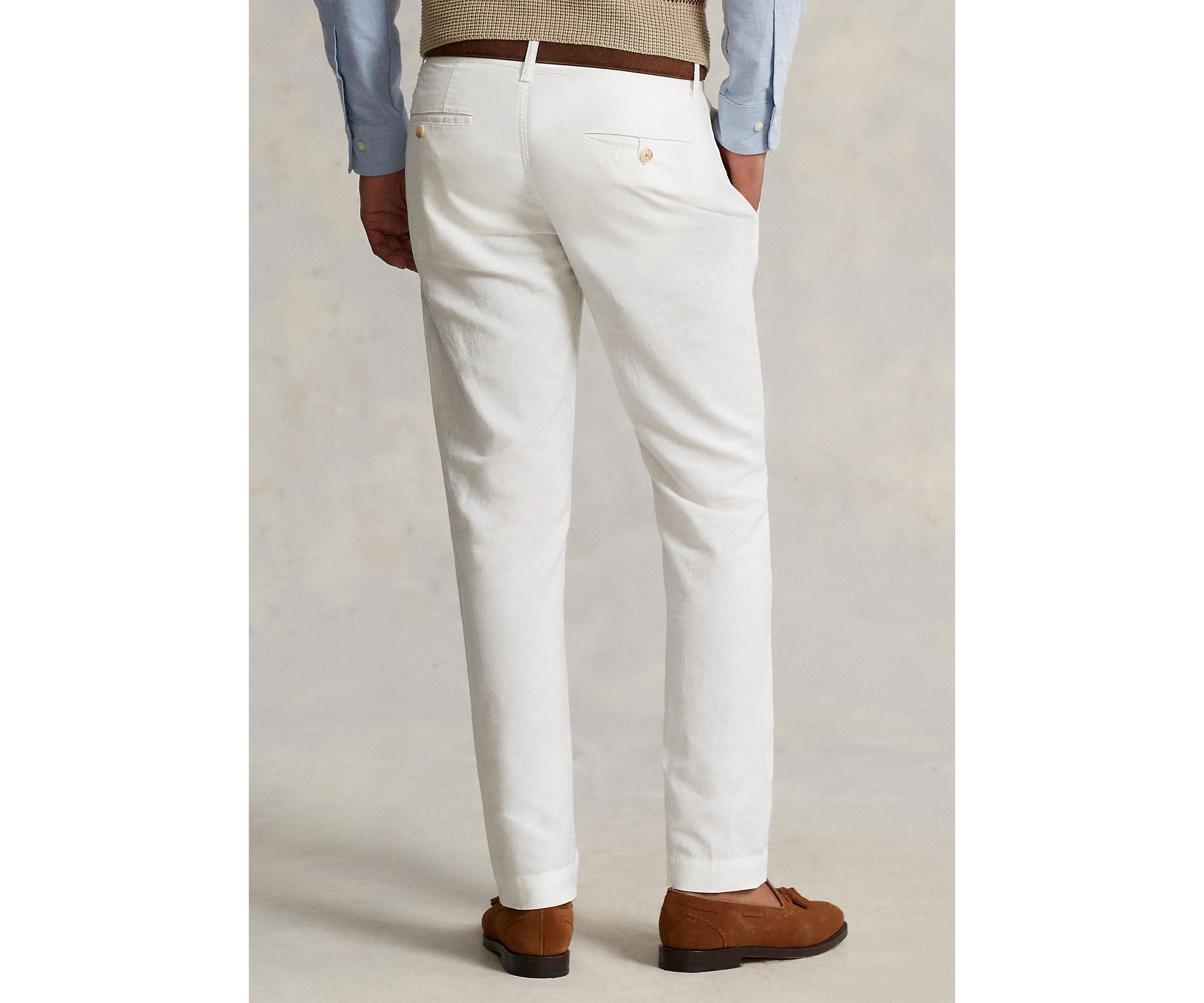 Straight Fit Linen-Cotton Pants