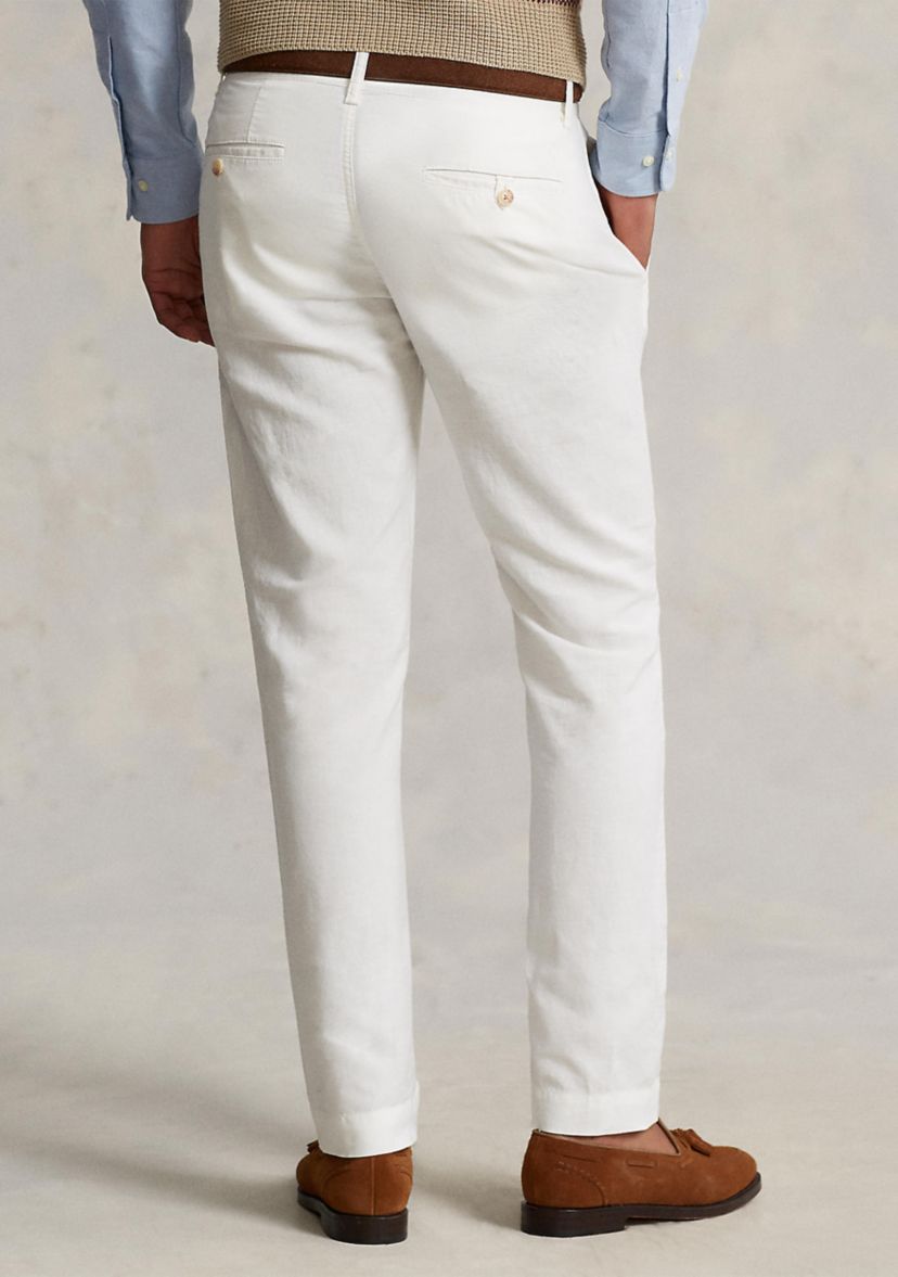 Straight Fit Linen-Cotton Pants