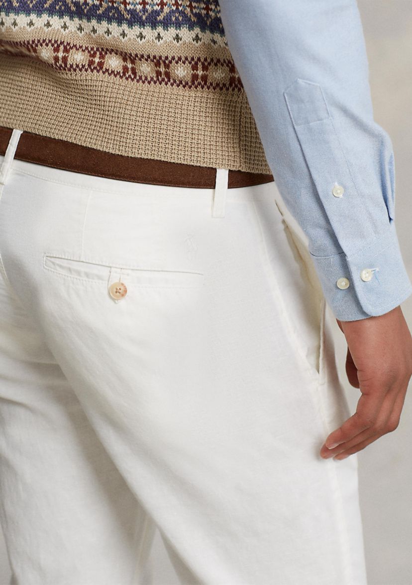 Straight Fit Linen-Cotton Pants
