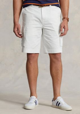 Polo Ralph Lauren Men's Big & Tall Relaxed Fit Slub Twill Cargo Shorts, White, 52 Big -  0197078054278