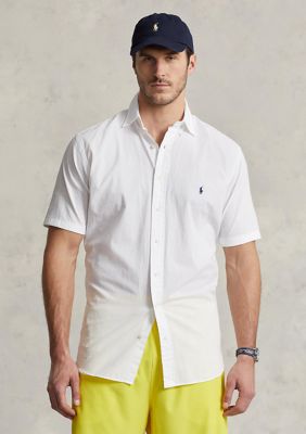 Polo Ralph Lauren Men's Big & Tall Seersucker Shirt, White, 3X Big