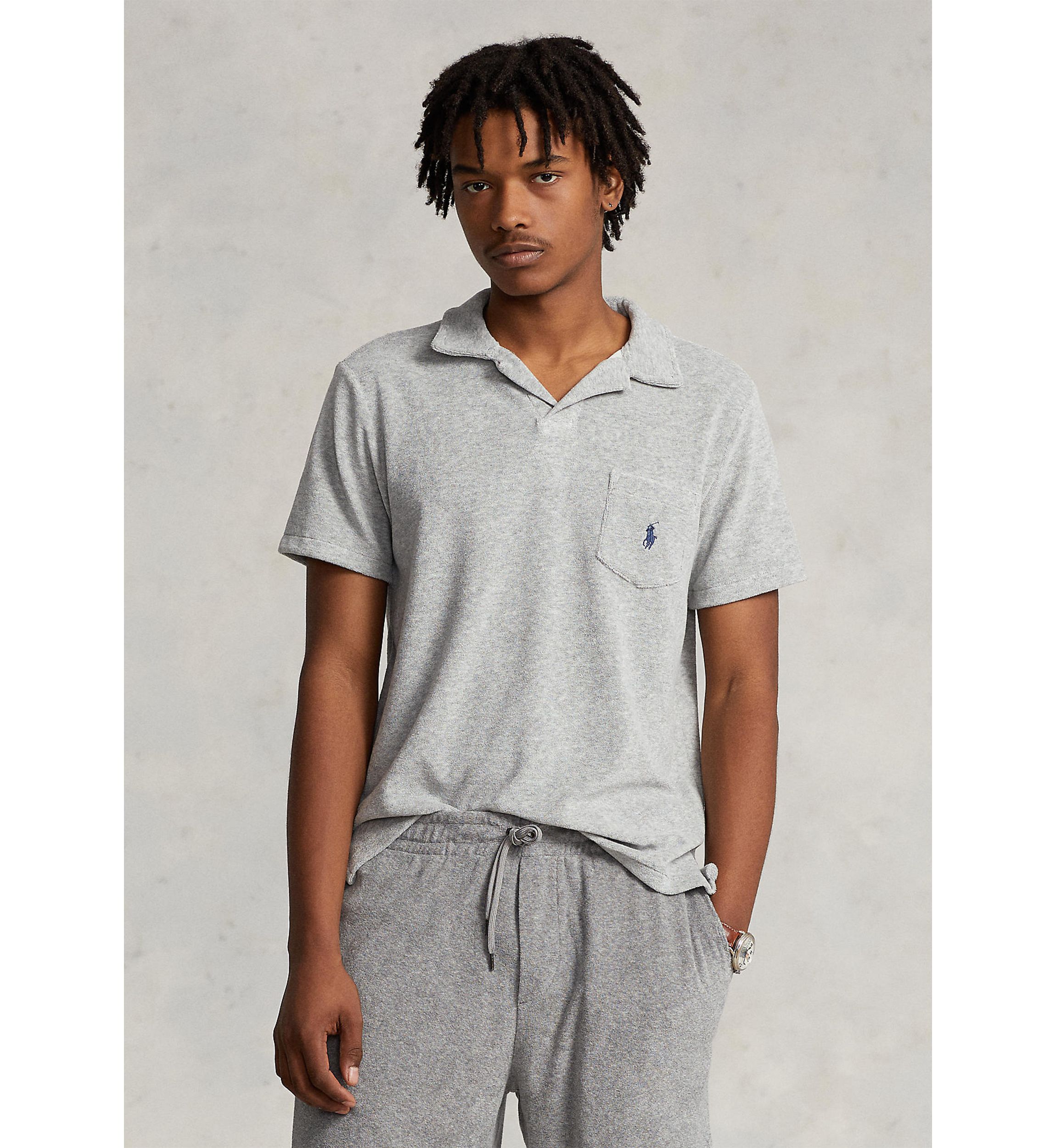 Cotton Blend Terry Polo Shirt