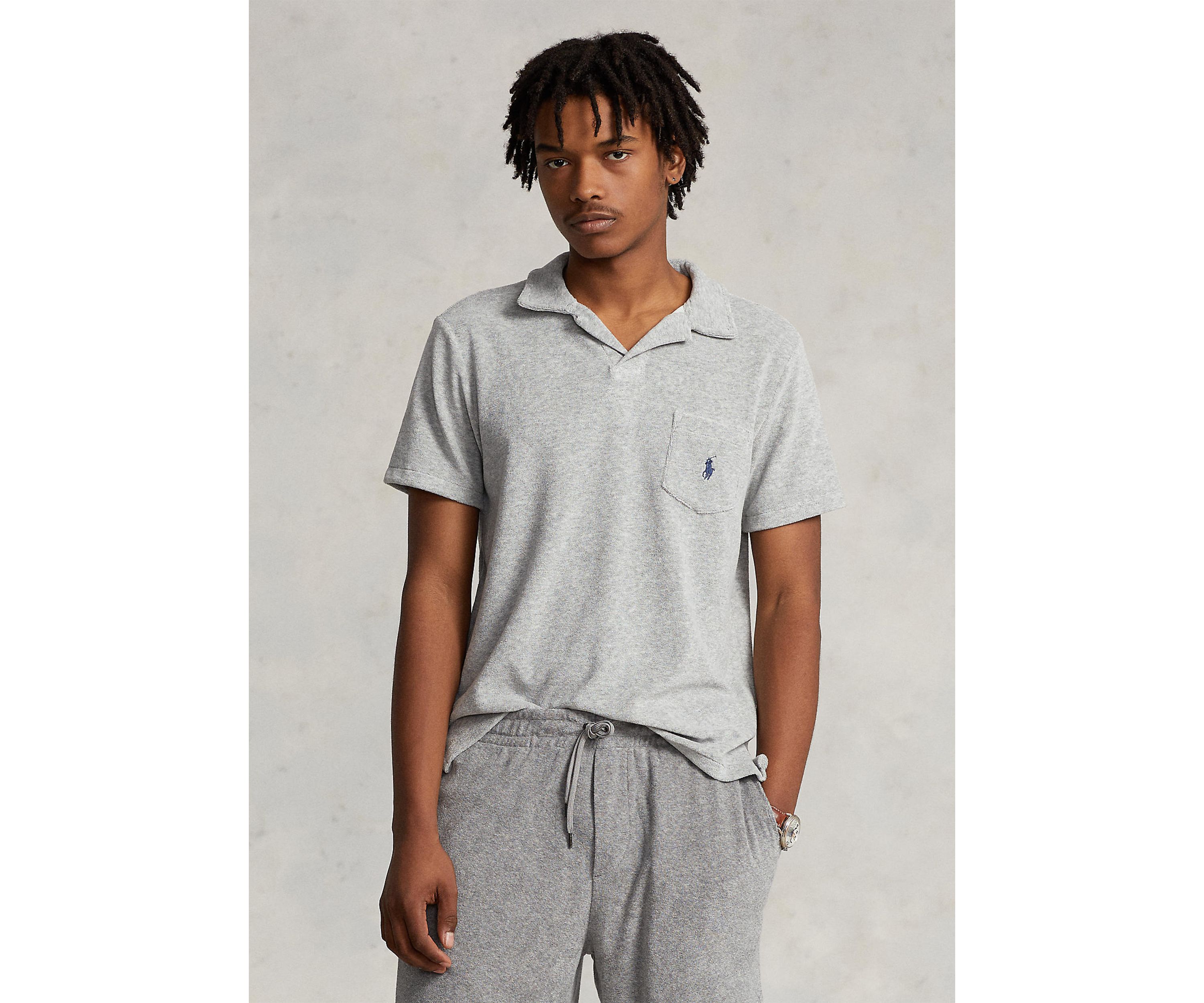 Cotton Blend Terry Polo Shirt