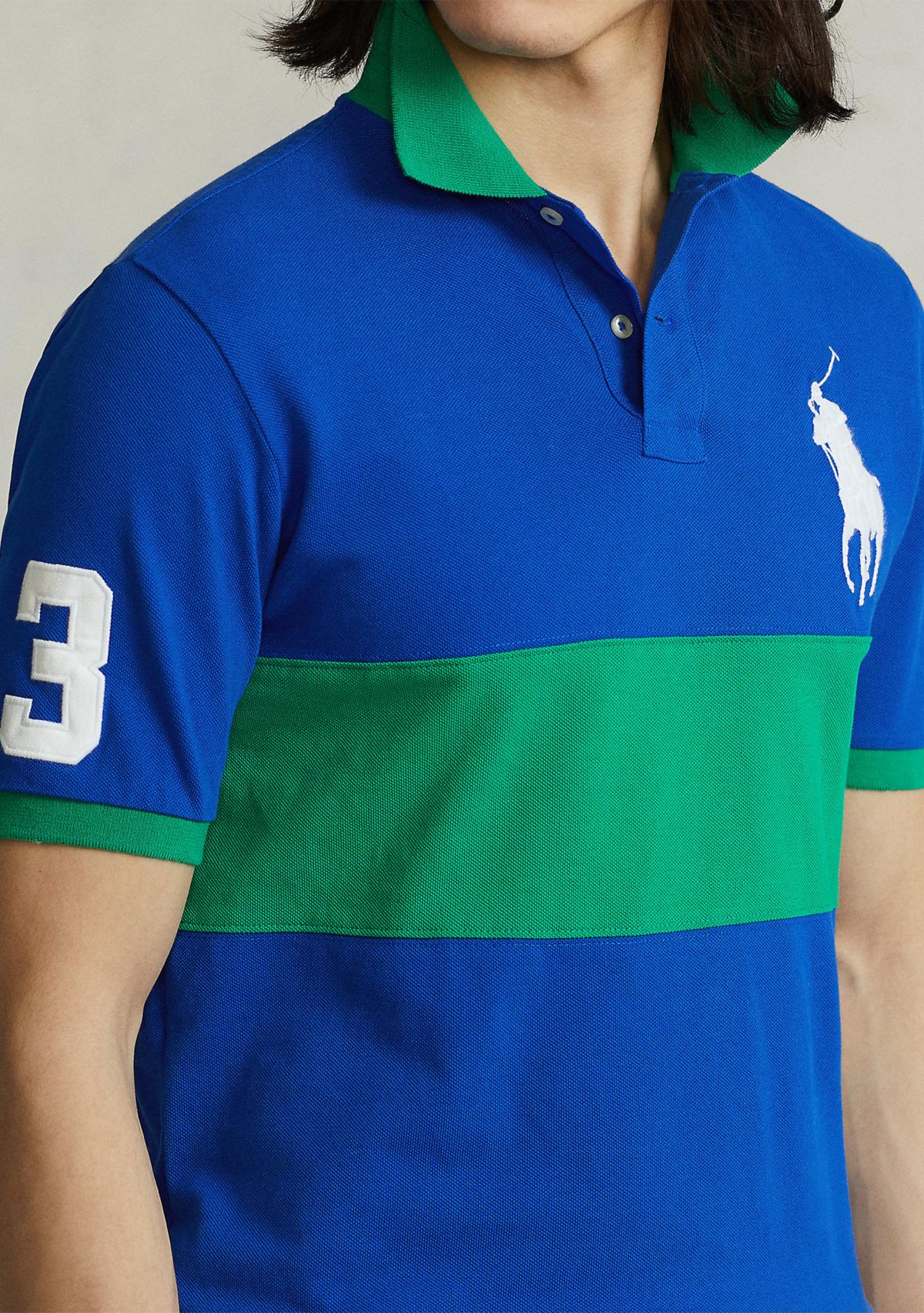Custom Slim Fit Big Pony Mesh Polo Shirt