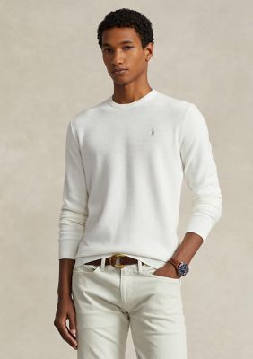 Polo Ralph Lauren Men's Textured Cotton Crew Neck Sweater, White, 2XL -  0197078964706