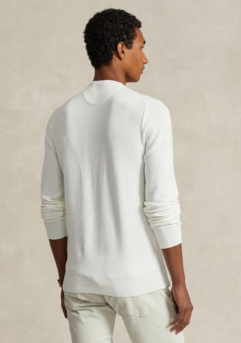 Textured Cotton Crew Neck Sweater