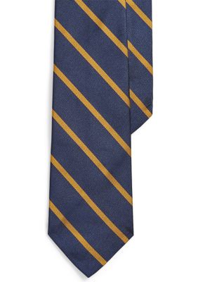 Polo Ralph Lauren Men's Striped Silk Repp Tie, Navy Blue