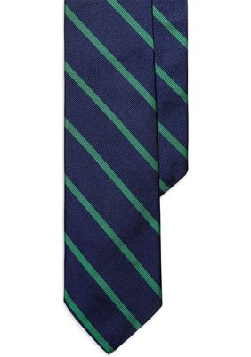 Polo Ralph Lauren Men's Striped Silk Repp Tie, Navy Blue