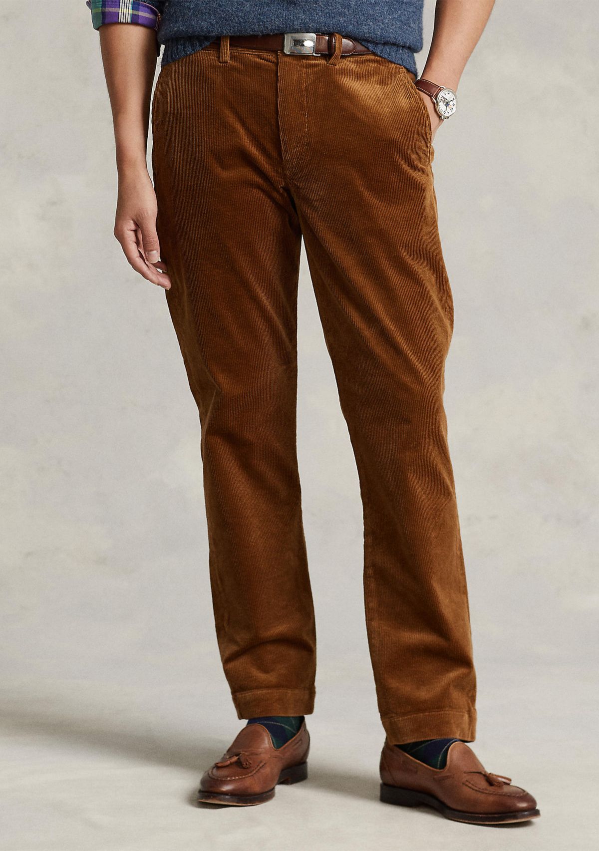 Stretch Straight Fit Corduroy Pants