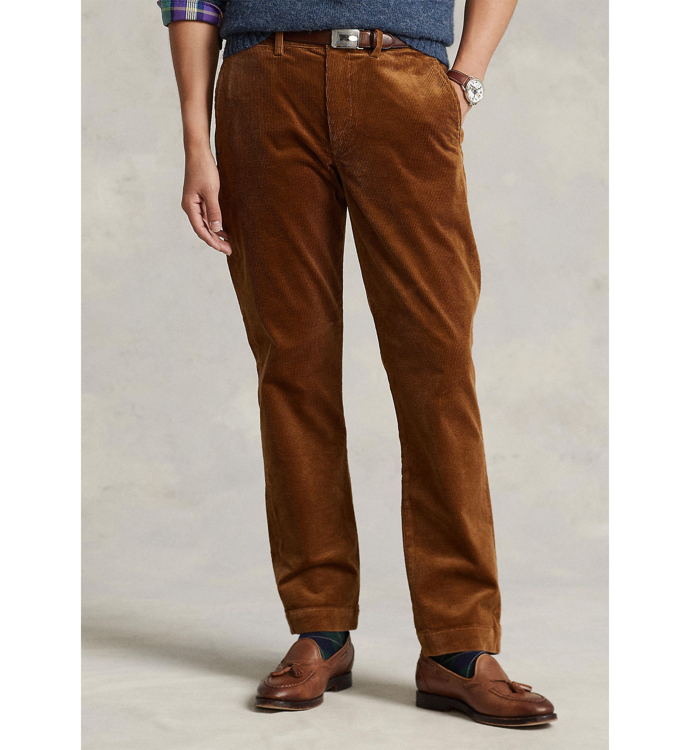 Stretch Straight Fit Corduroy Pants