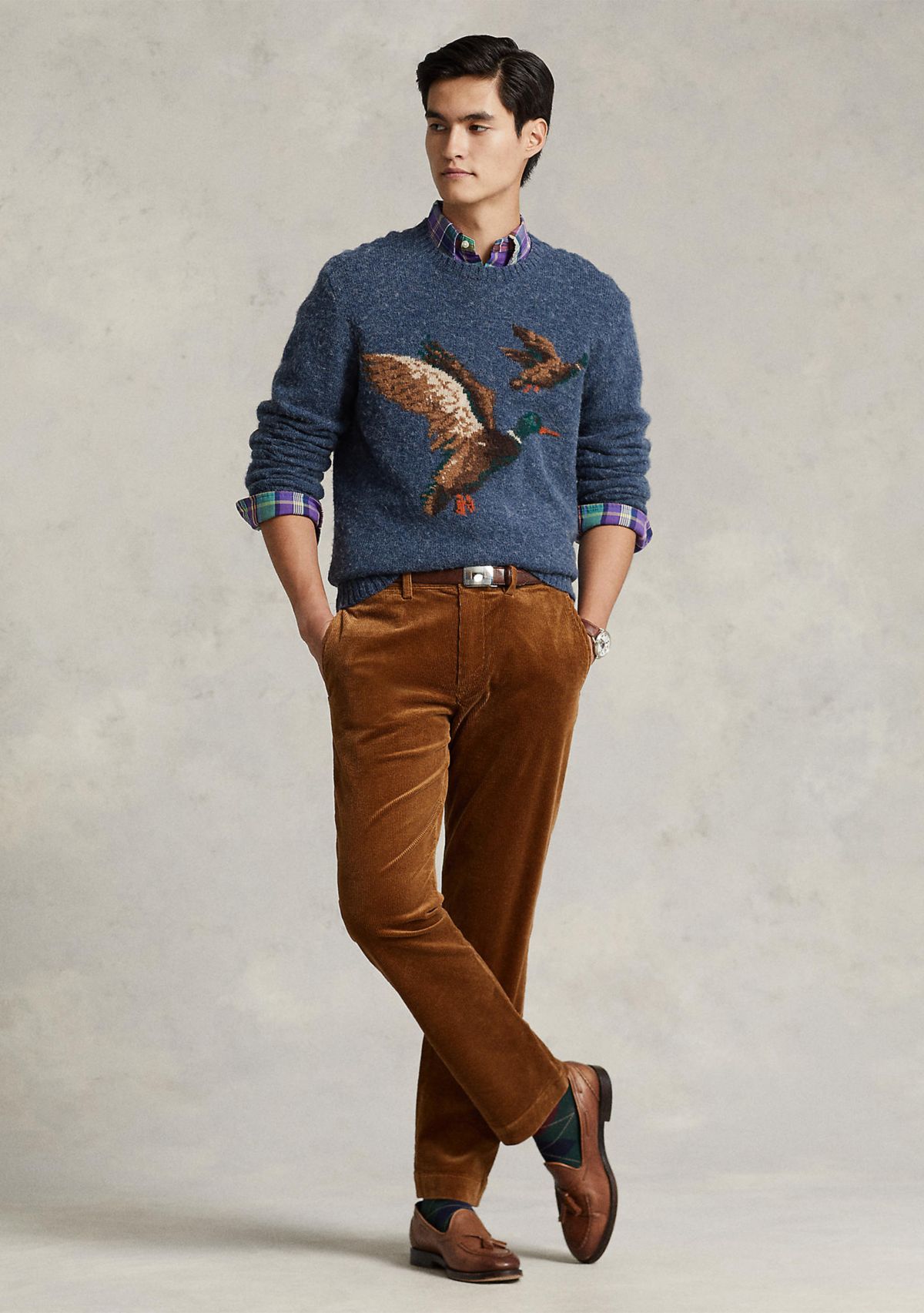 Stretch Straight Fit Corduroy Pants