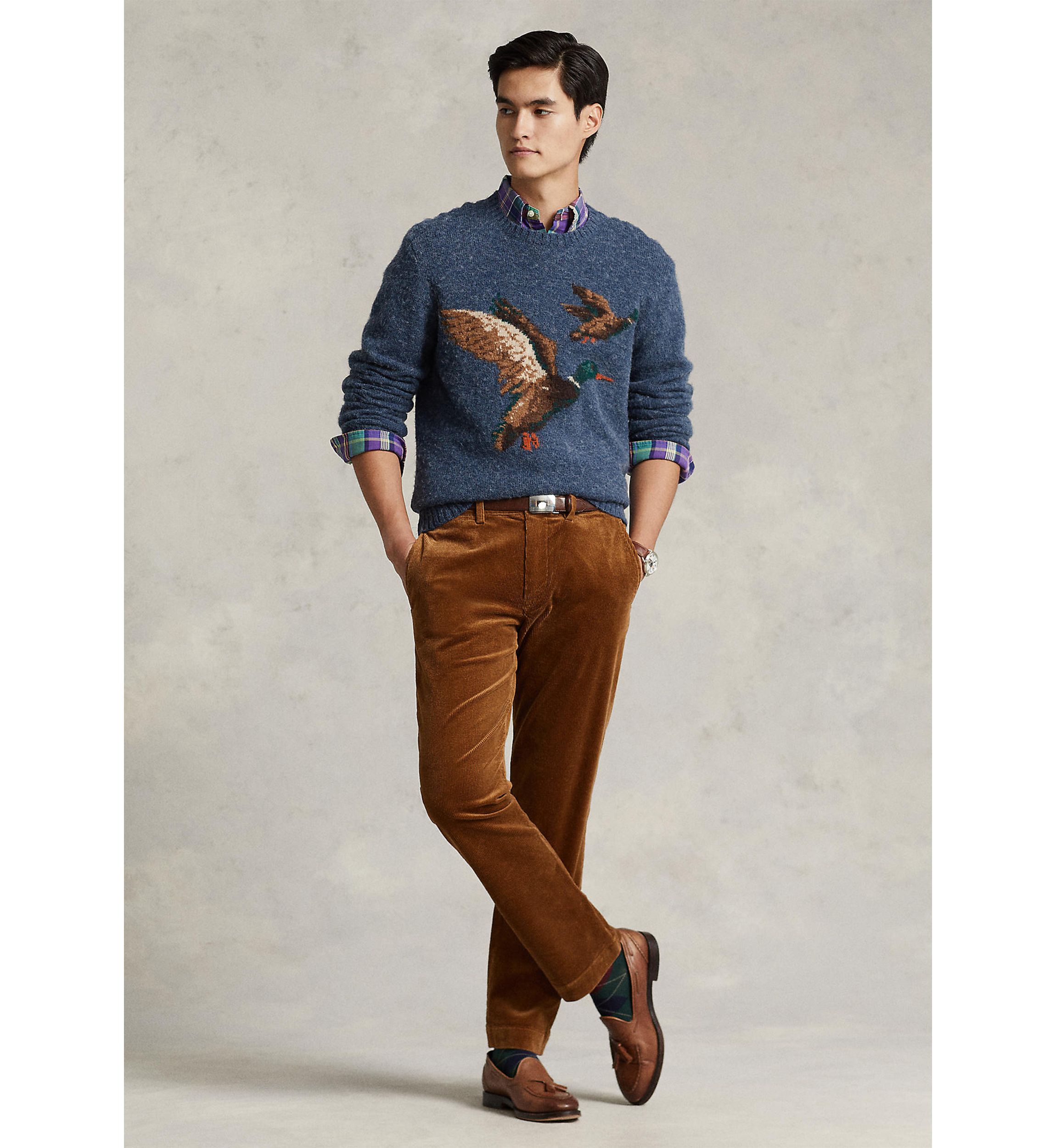 Stretch Straight Fit Corduroy Pants