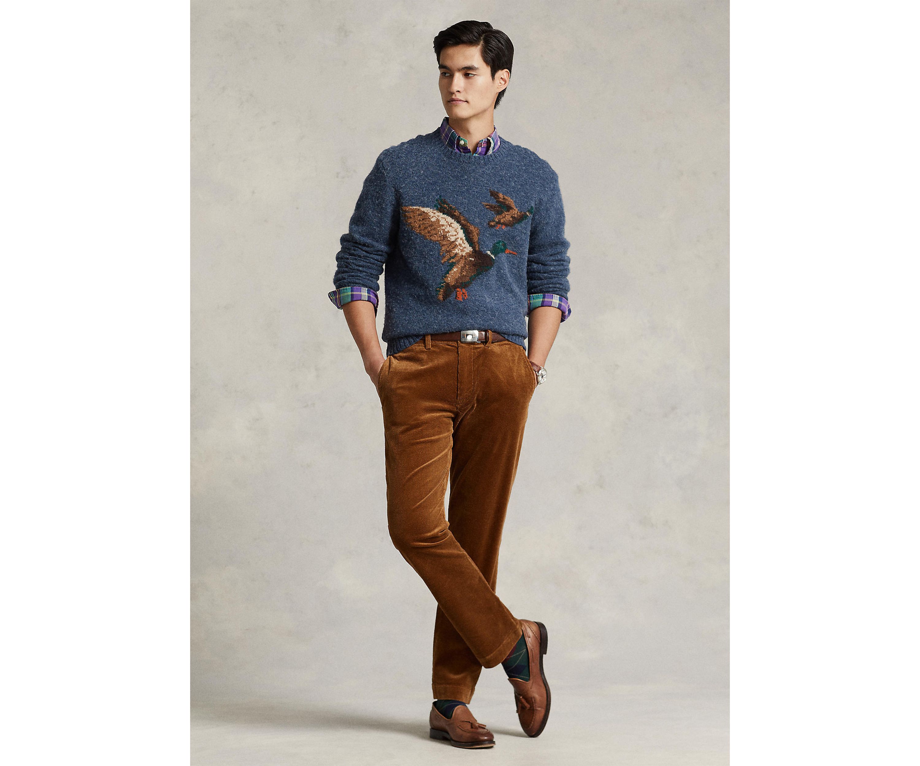 Stretch Straight Fit Corduroy Pants