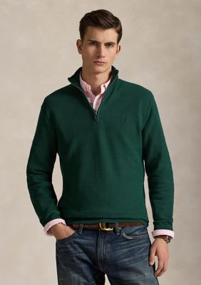 Polo Ralph Lauren Mesh Knit Cotton Quarter Zip Sweater | Belk