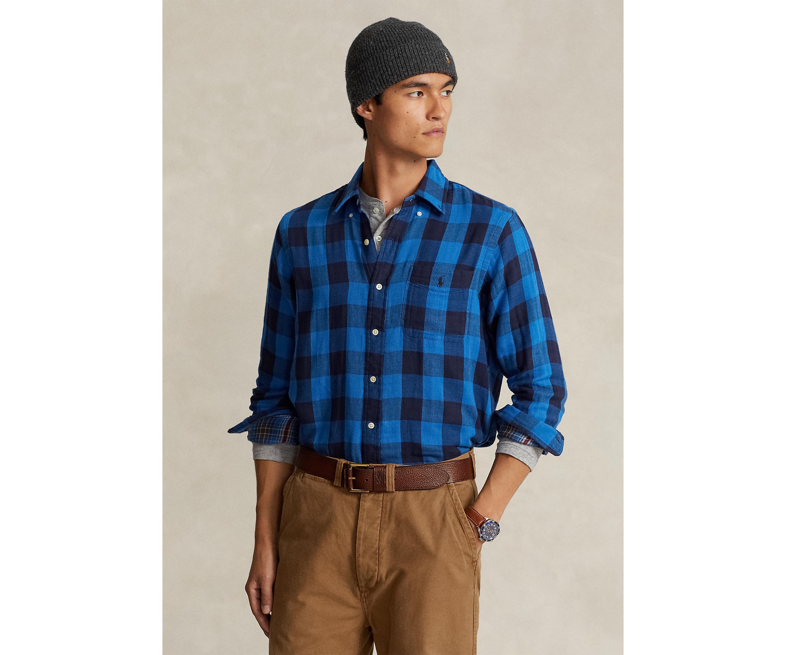 Classic Fit Checked Double Faced Shirt