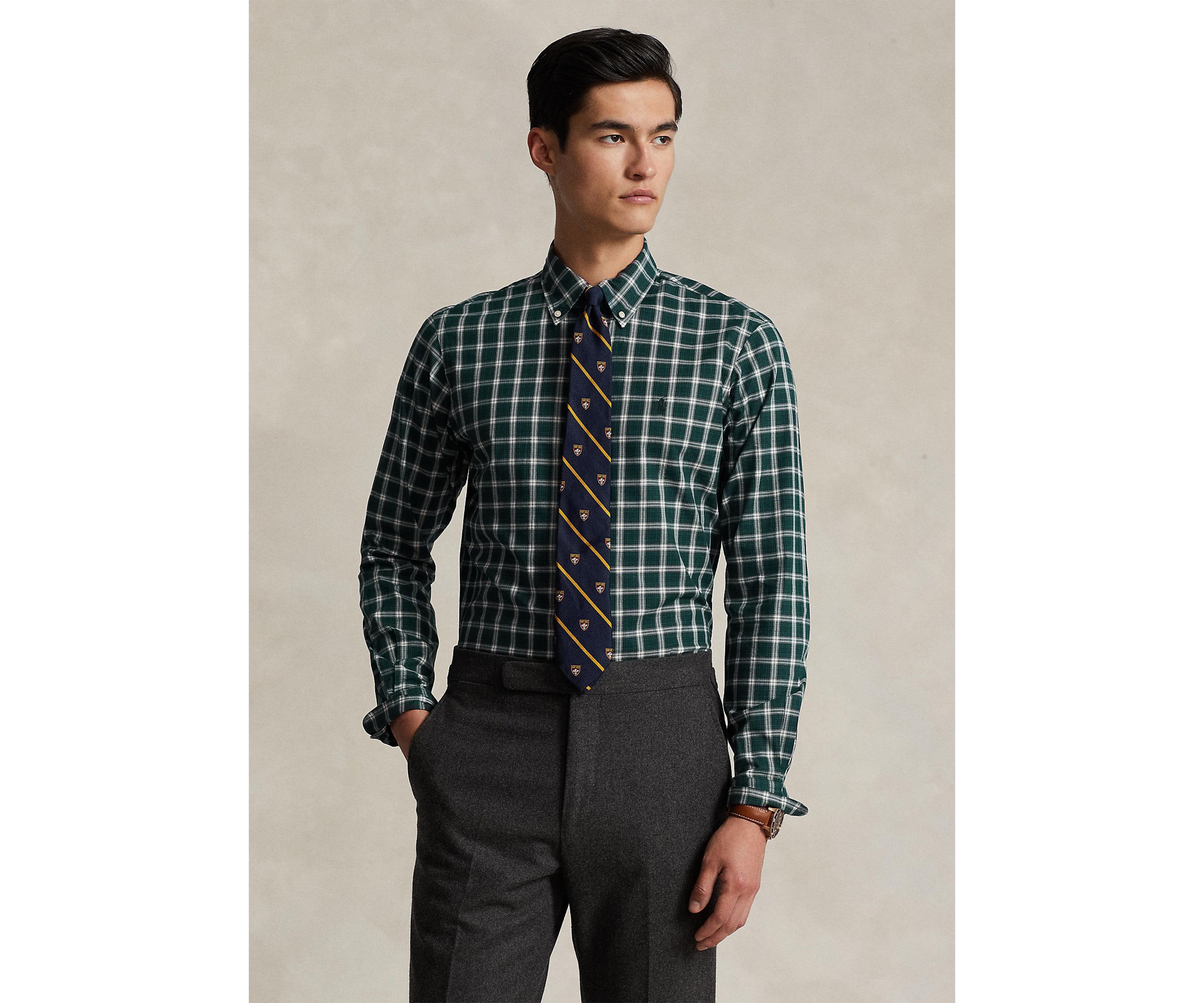 Classic Fit Plaid Twill Shirt