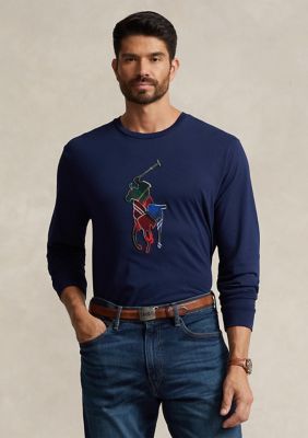 Polo Ralph Lauren Big & Tall Cotton T-Shirt, Derby Blue Heather at