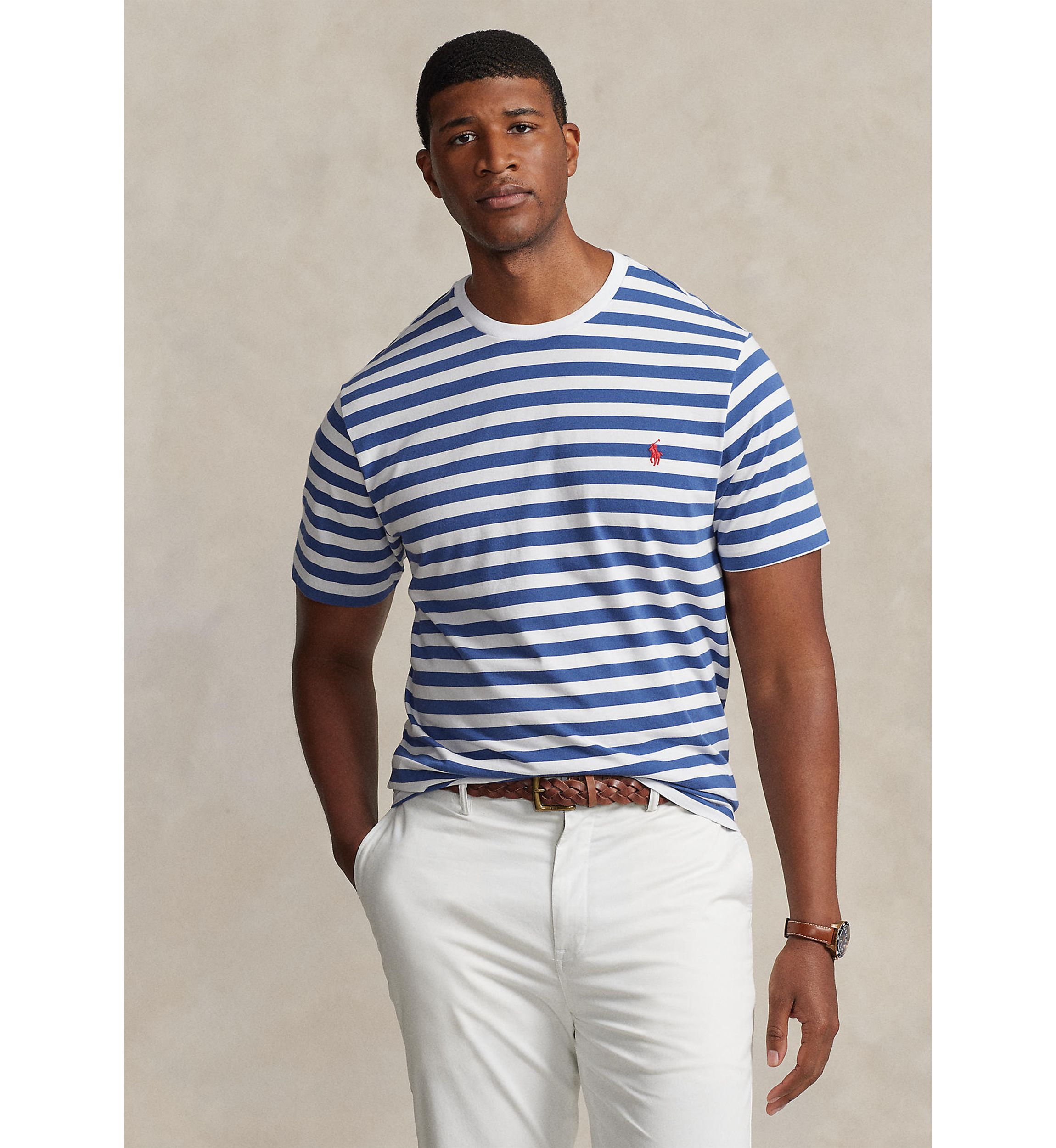 Big & Tall Striped Jersey T-Shirt