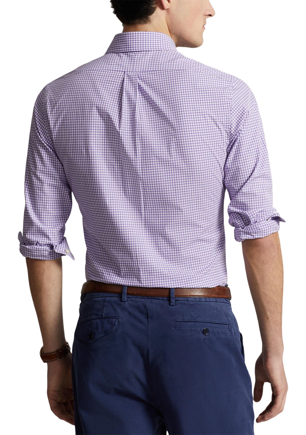 Classic Fit Gingham Stretch Poplin Shirt