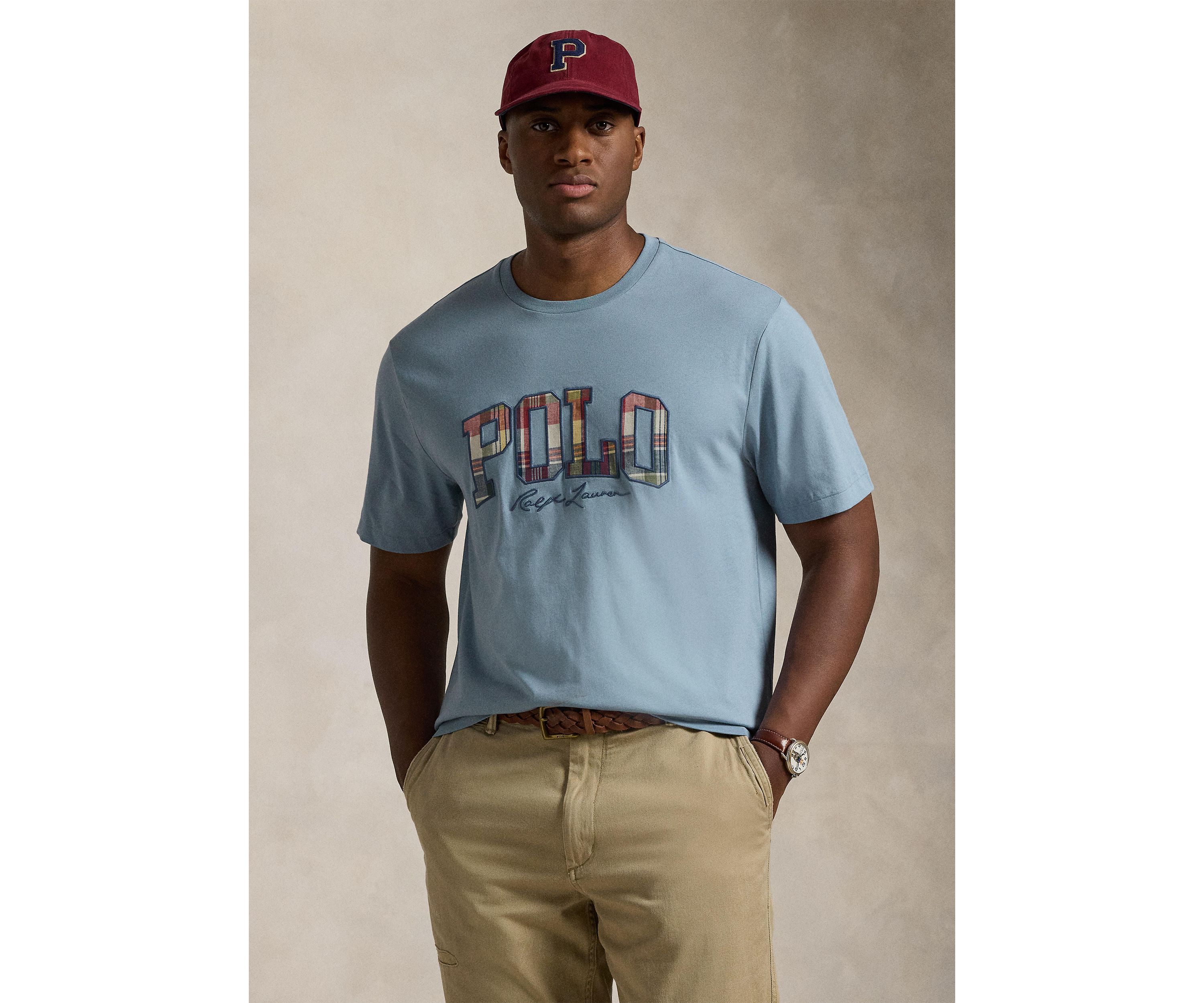 Big & Tall Plaid Logo Jersey T-Shirt