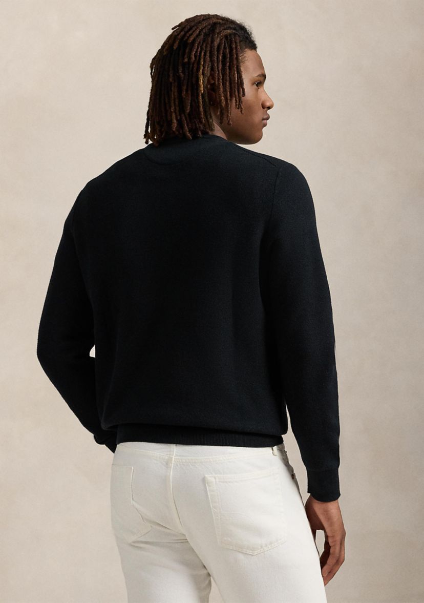 Textured Cotton Crew Neck Sweater