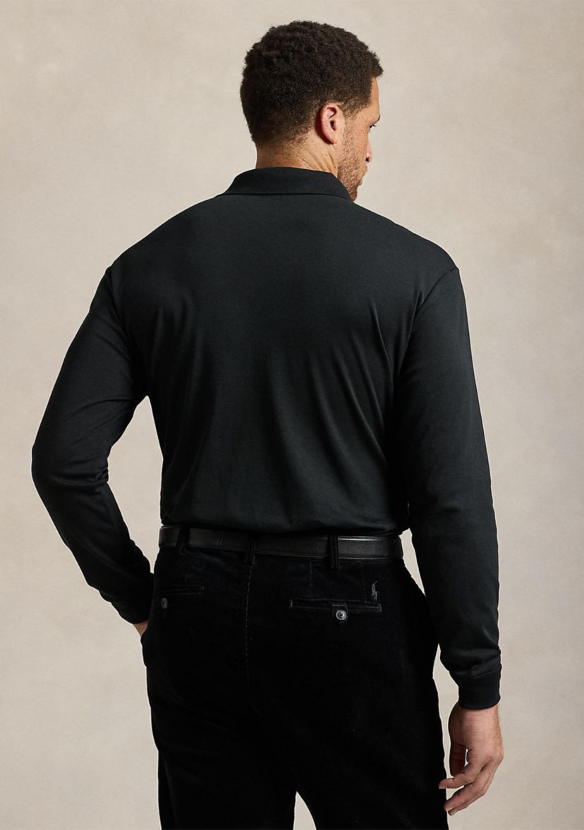 Big & Tall Soft Cotton Long Sleeve Polo Shirt