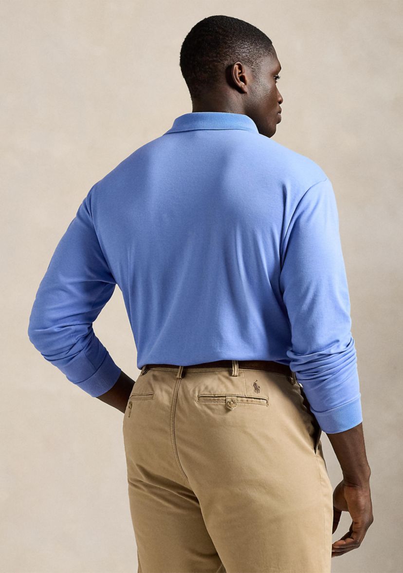 Big & Tall Soft Cotton Long Sleeve Polo Shirt