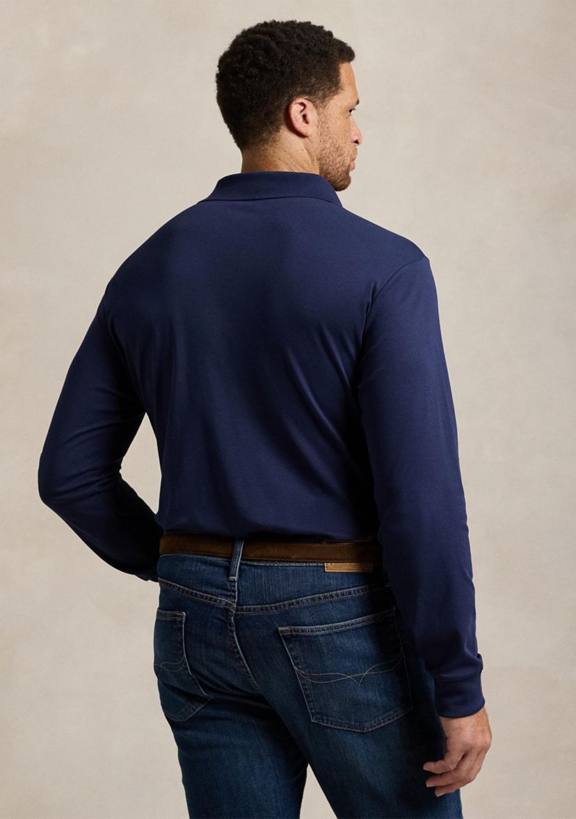 Big & Tall Soft Cotton Long Sleeve Polo Shirt