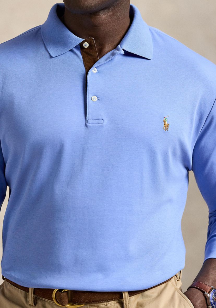 Big & Tall Soft Cotton Long Sleeve Polo Shirt